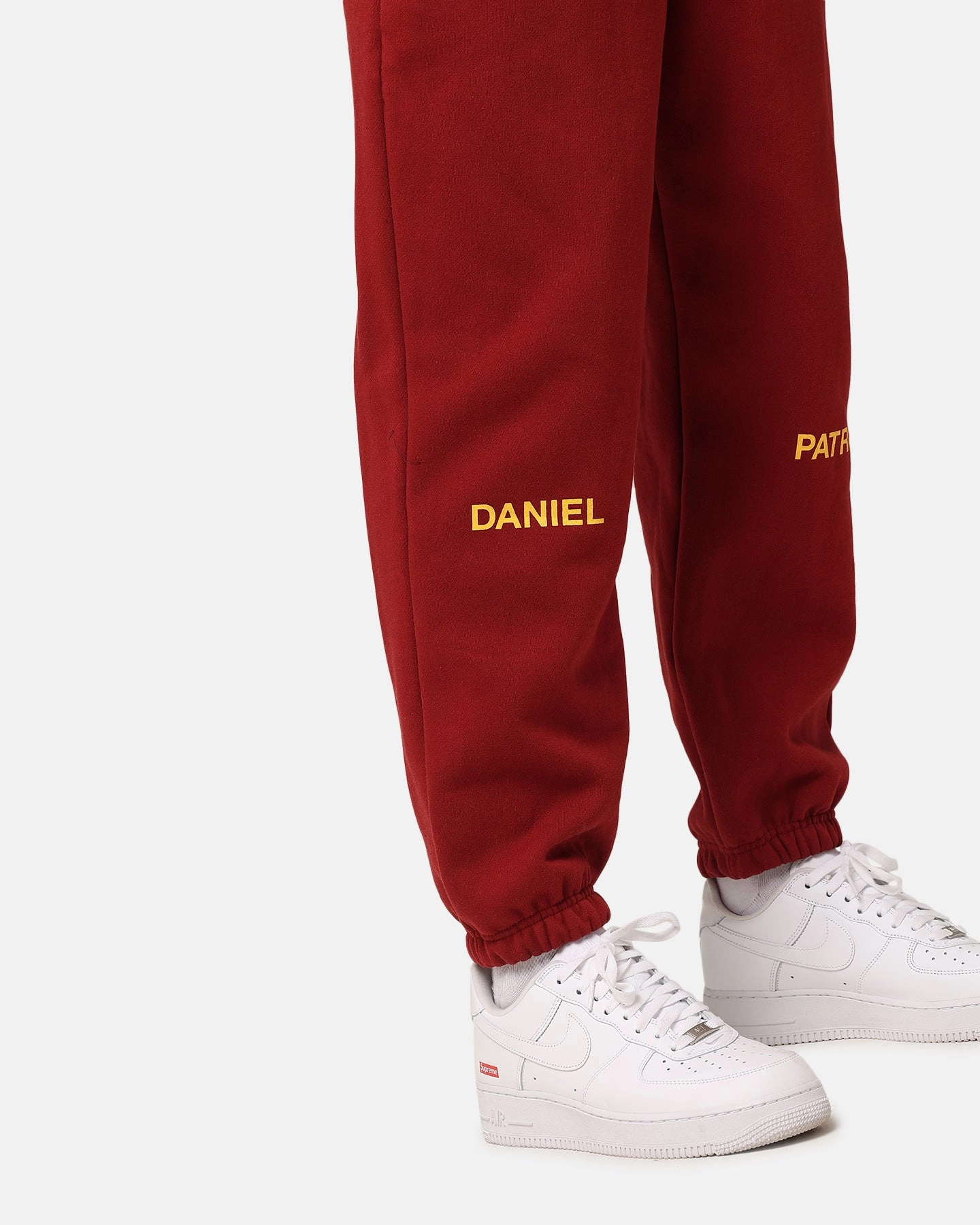 Daniel Patrick Surplus Logo Sweatpants Maroon/Yellow Chilly Day Wear