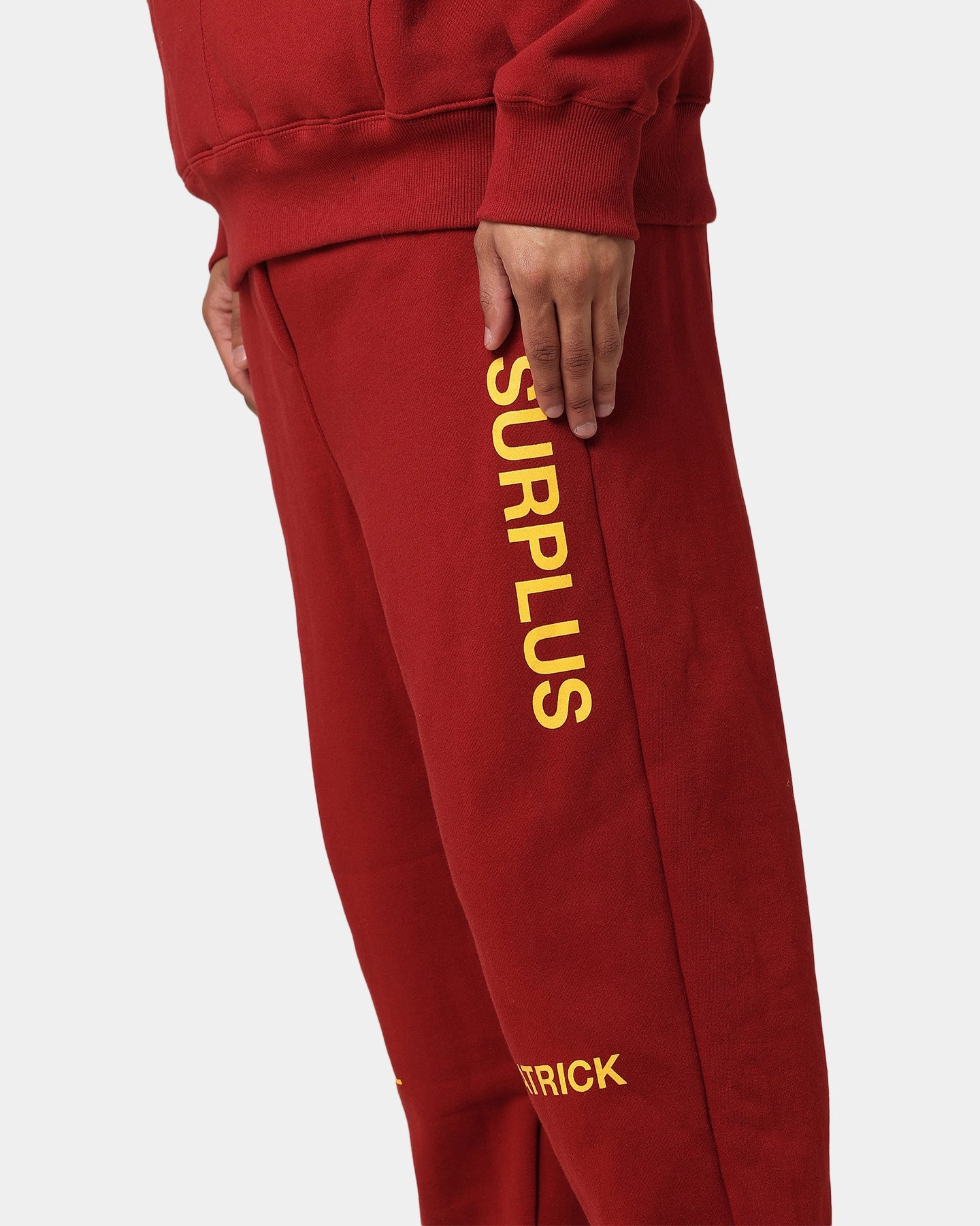Daniel Patrick Surplus Logo Sweatpants Maroon/Yellow Chic Design
