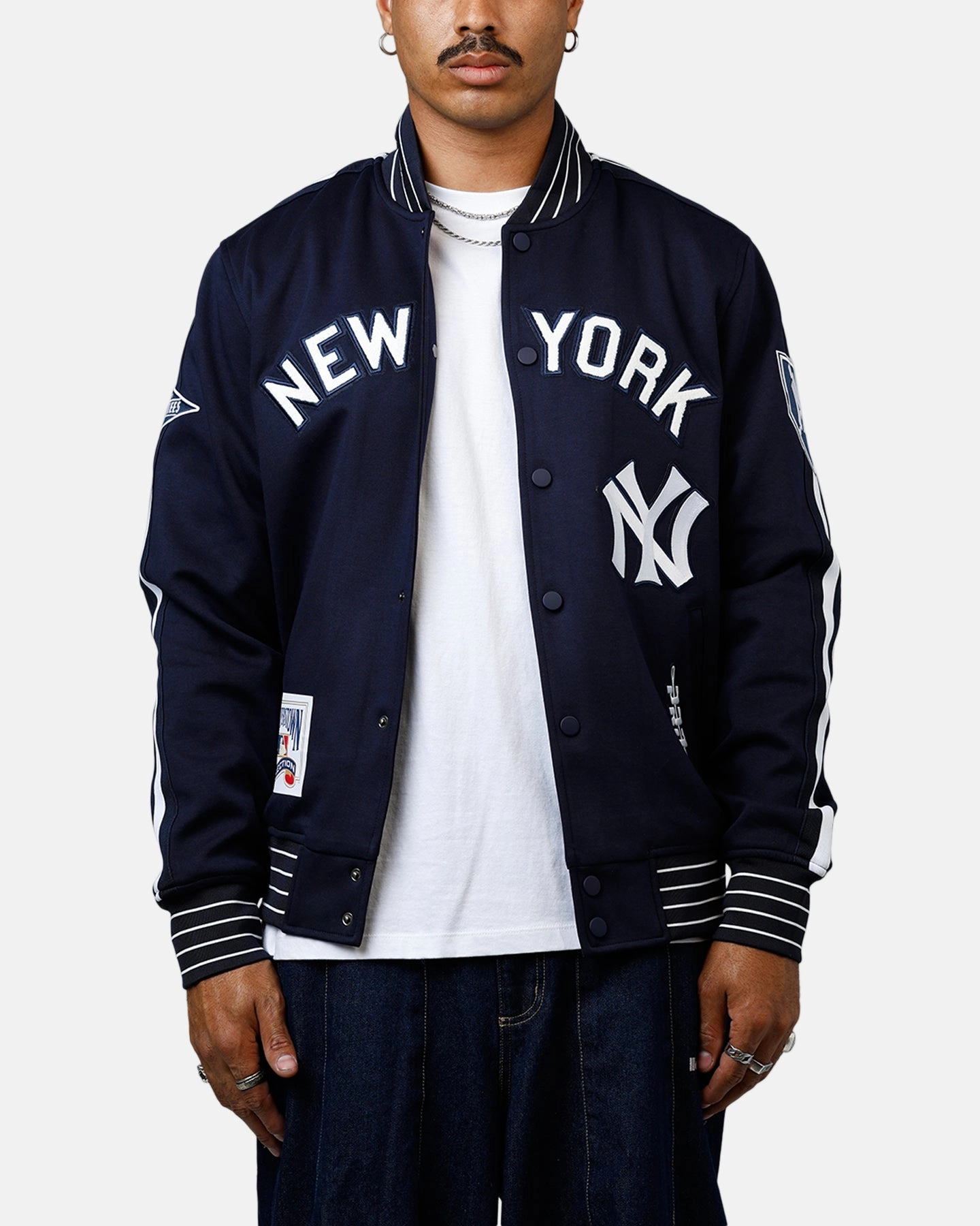 Template Leather Pro Standard New York Yankees Double Knit Jacket Navy