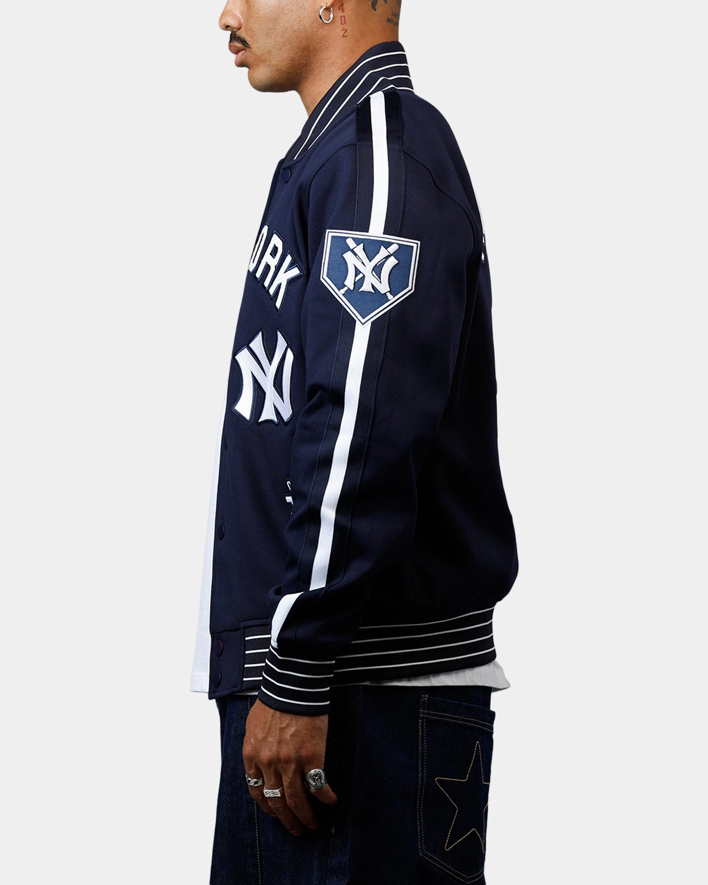 Pro Standard New York Yankees Double Knit Jacket Navy Tear Resistant suitable for night wear
