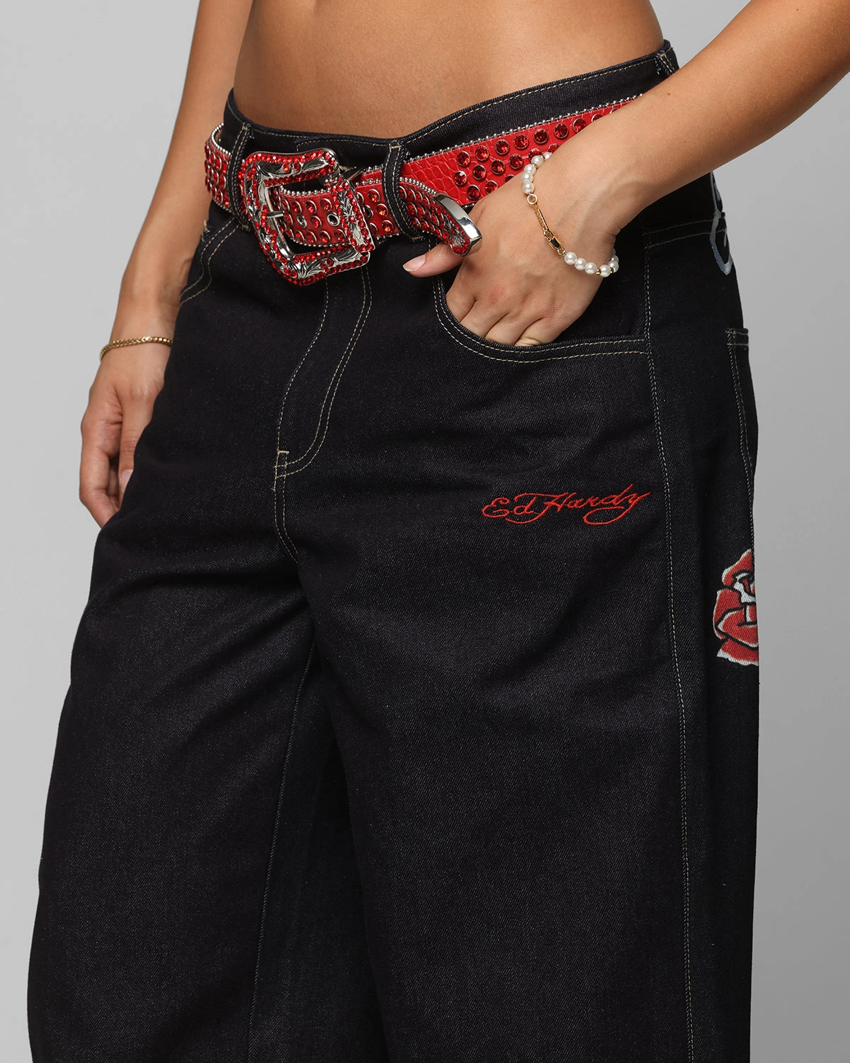 Casual Dressing Quick Outfit Ed Hardy Denim Jeans Raw Indigo