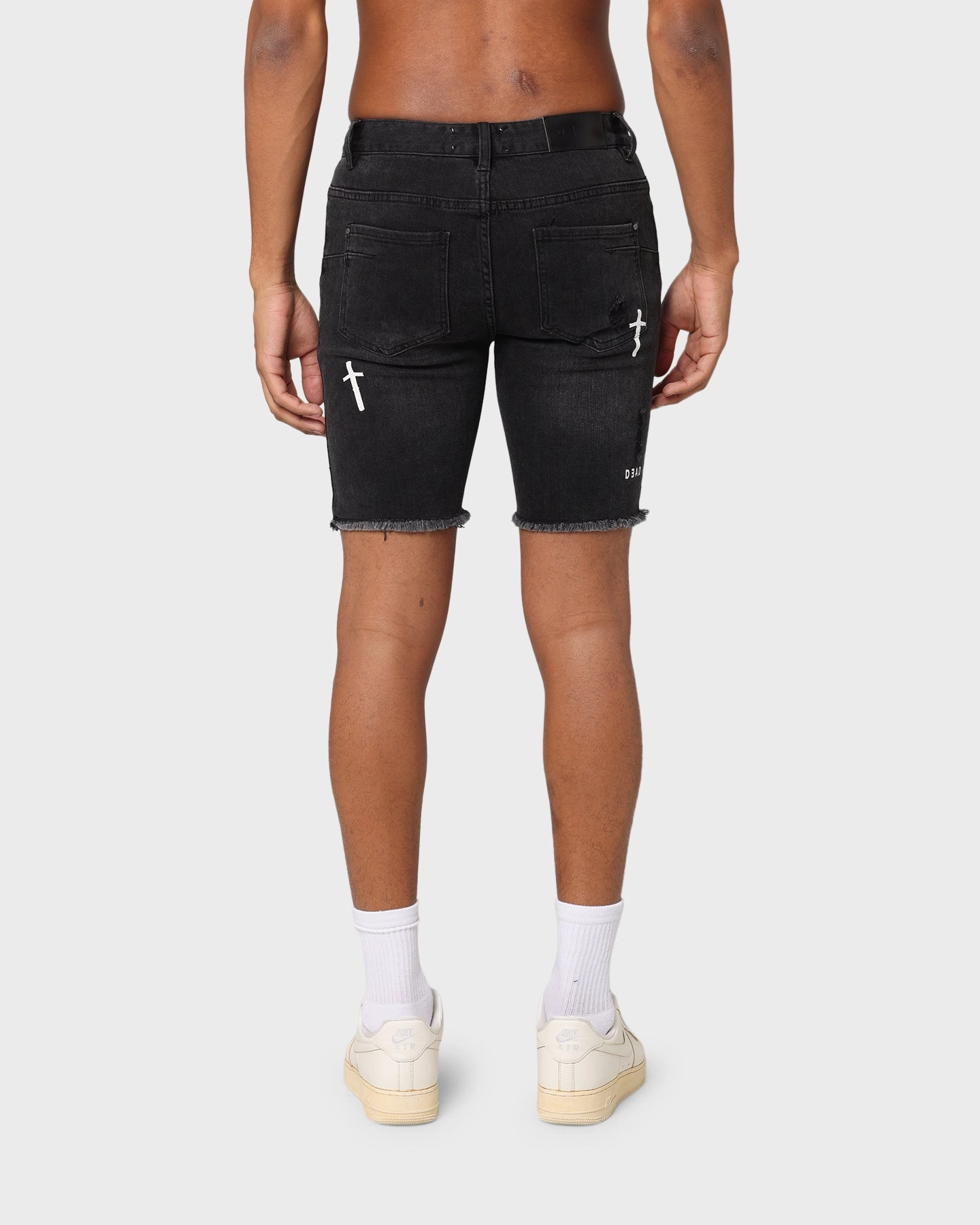 Dead Studios Destroy Denim Short Washed Black Sweat Wicking Fabric