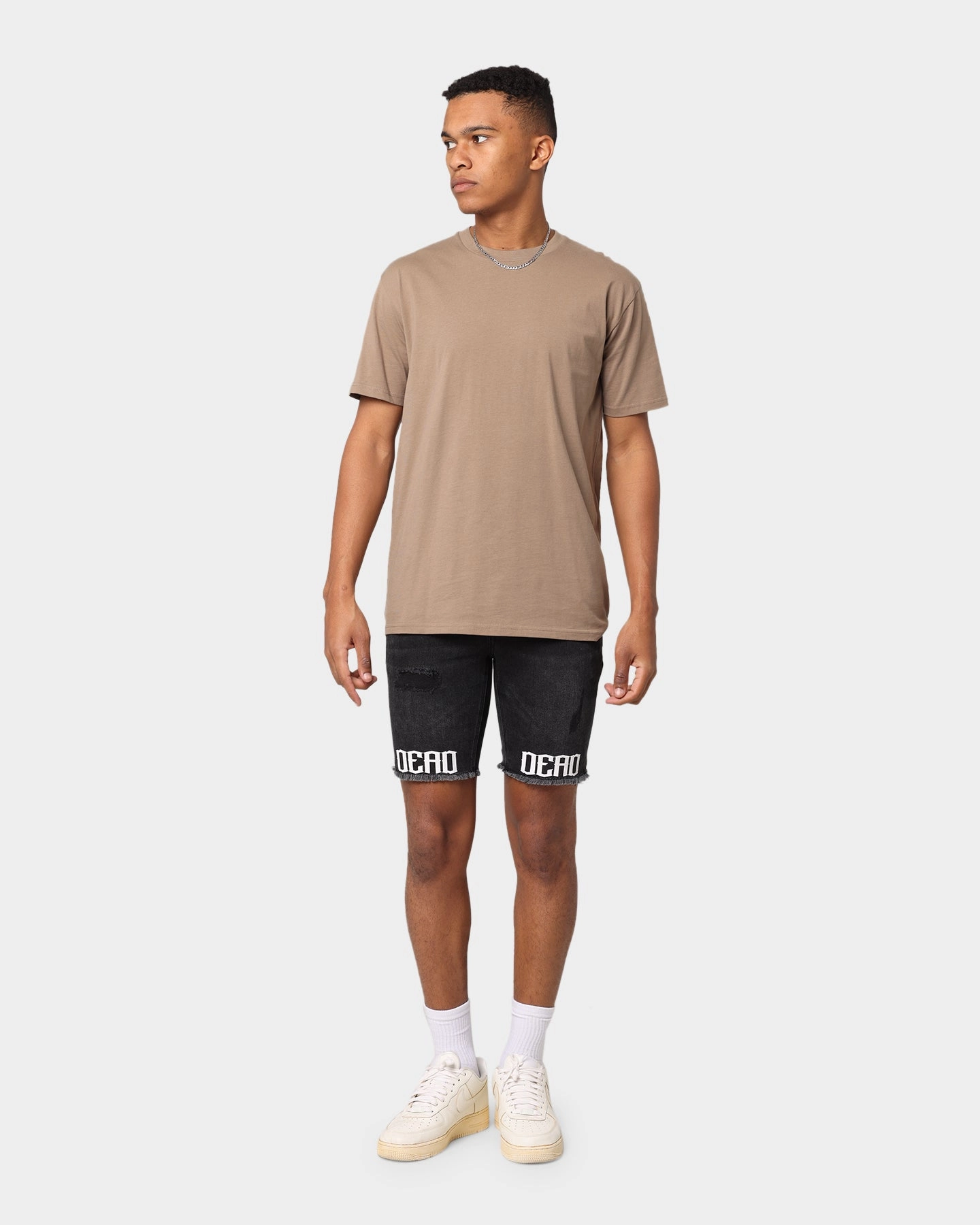 Dead Studios Destroy Denim Short Washed Black Sports Wear Stain Resistant Treatment