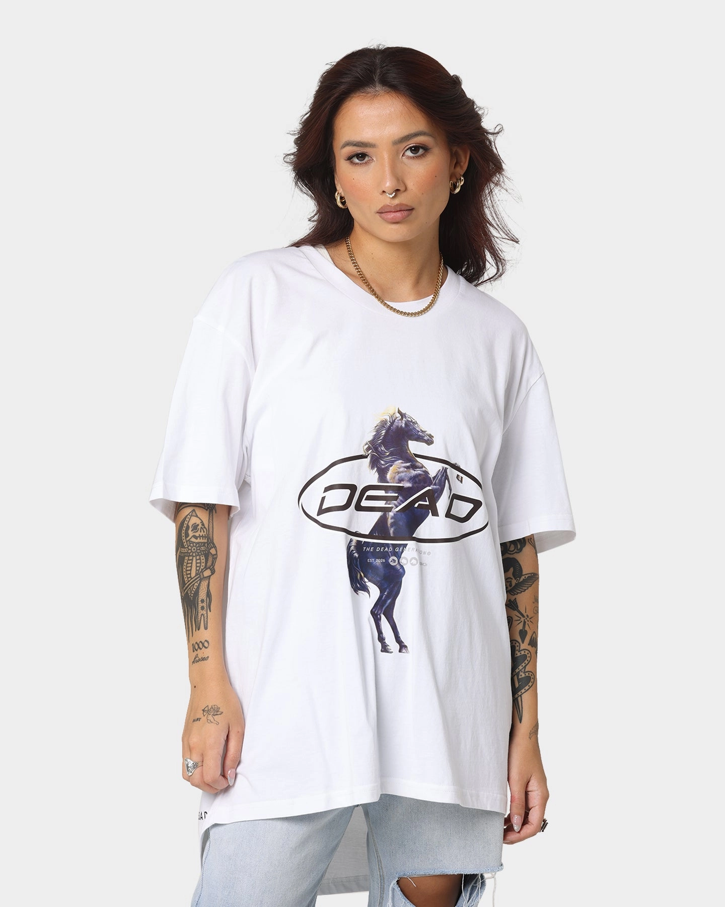 Dead Studios Till We Ride T-Shirt White/Black Street Style Casual and cool