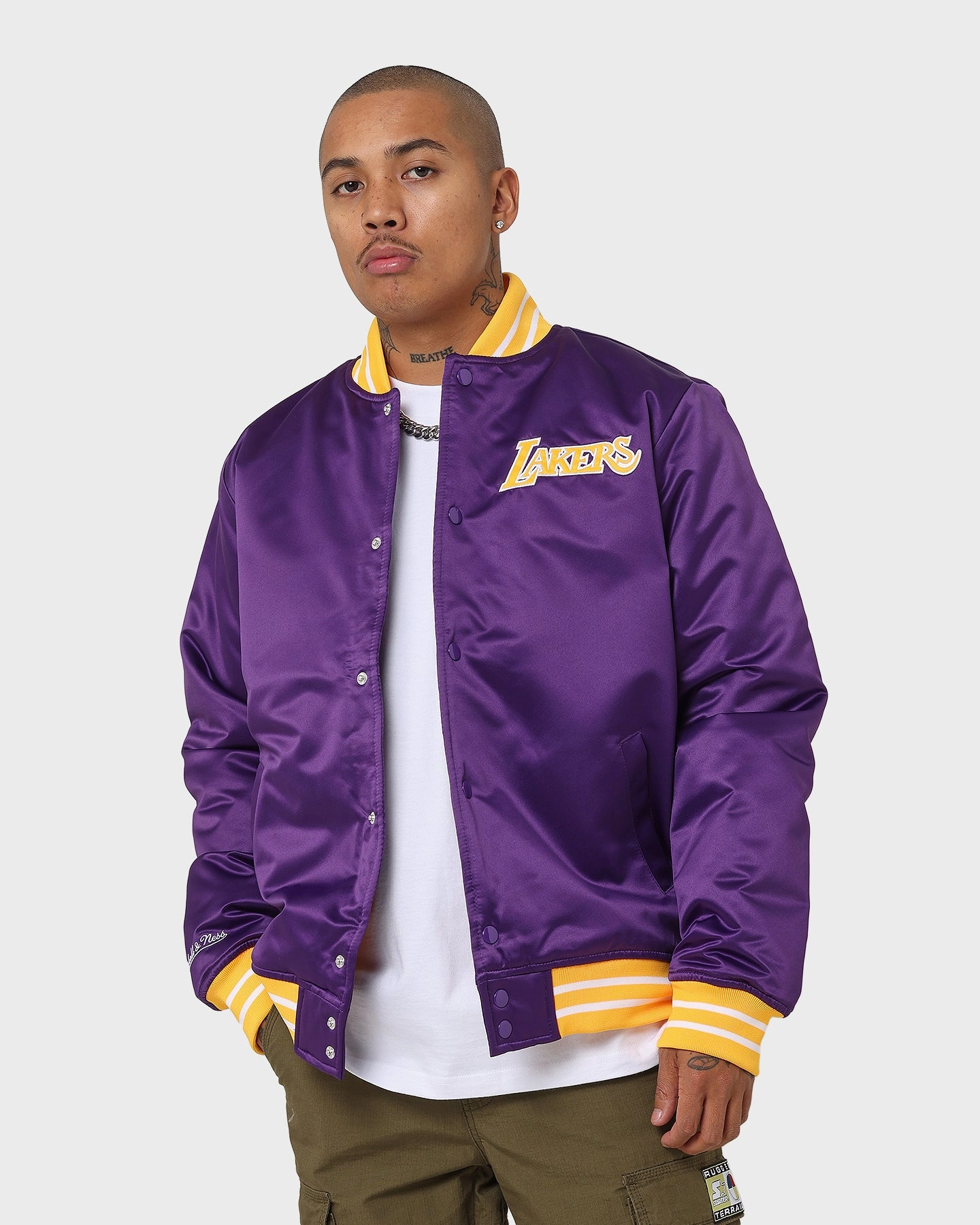 Mitchell & Ness Los Angeles Lakers Heavyweight Satin Jacket Purple Project