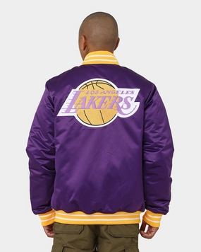 Airtight Storage Compartment Mitchell & Ness Los Angeles Lakers Heavyweight Satin Jacket Purple