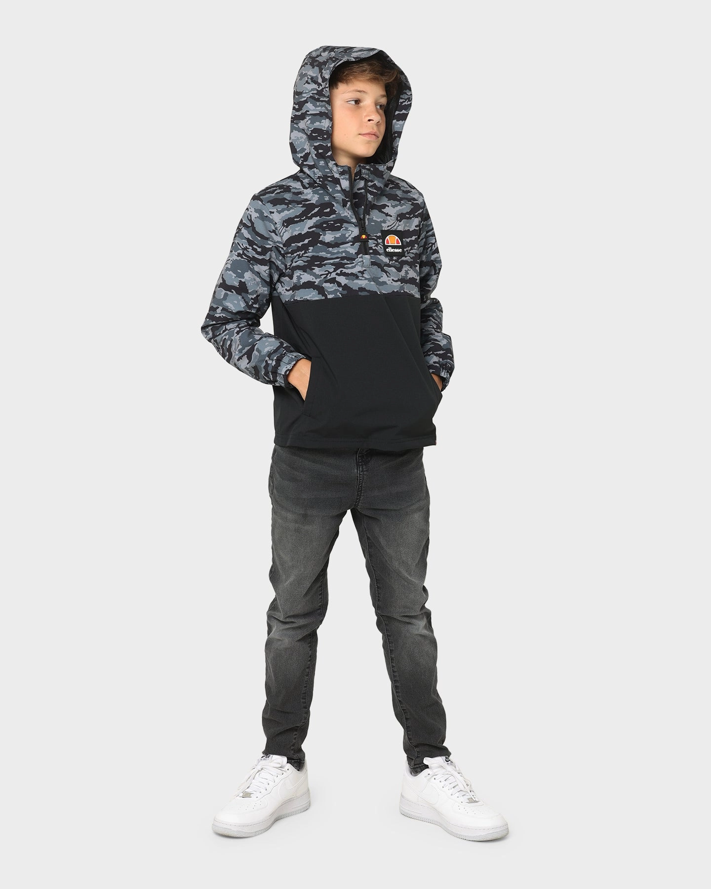 Ellesse Kids' Giameniti Windbreaker Camo/Black slim Innovate