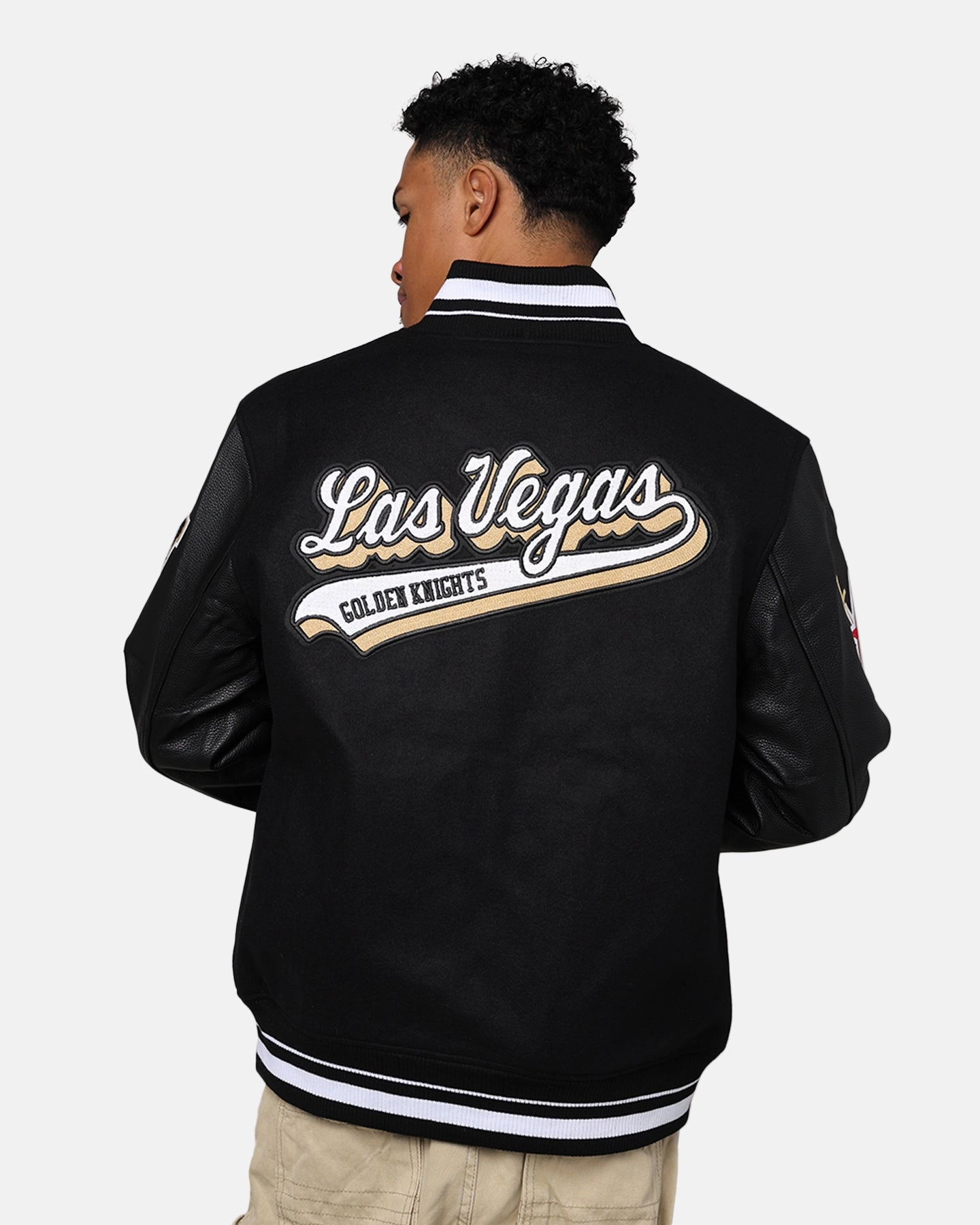 Floss Flexible Layer Pro Standard Vegas Golden Knights Wool Varsity Jacket Black
