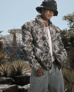 XXIII Denim Jacquard Jacket Black Denim construction workers hypoallergenic material