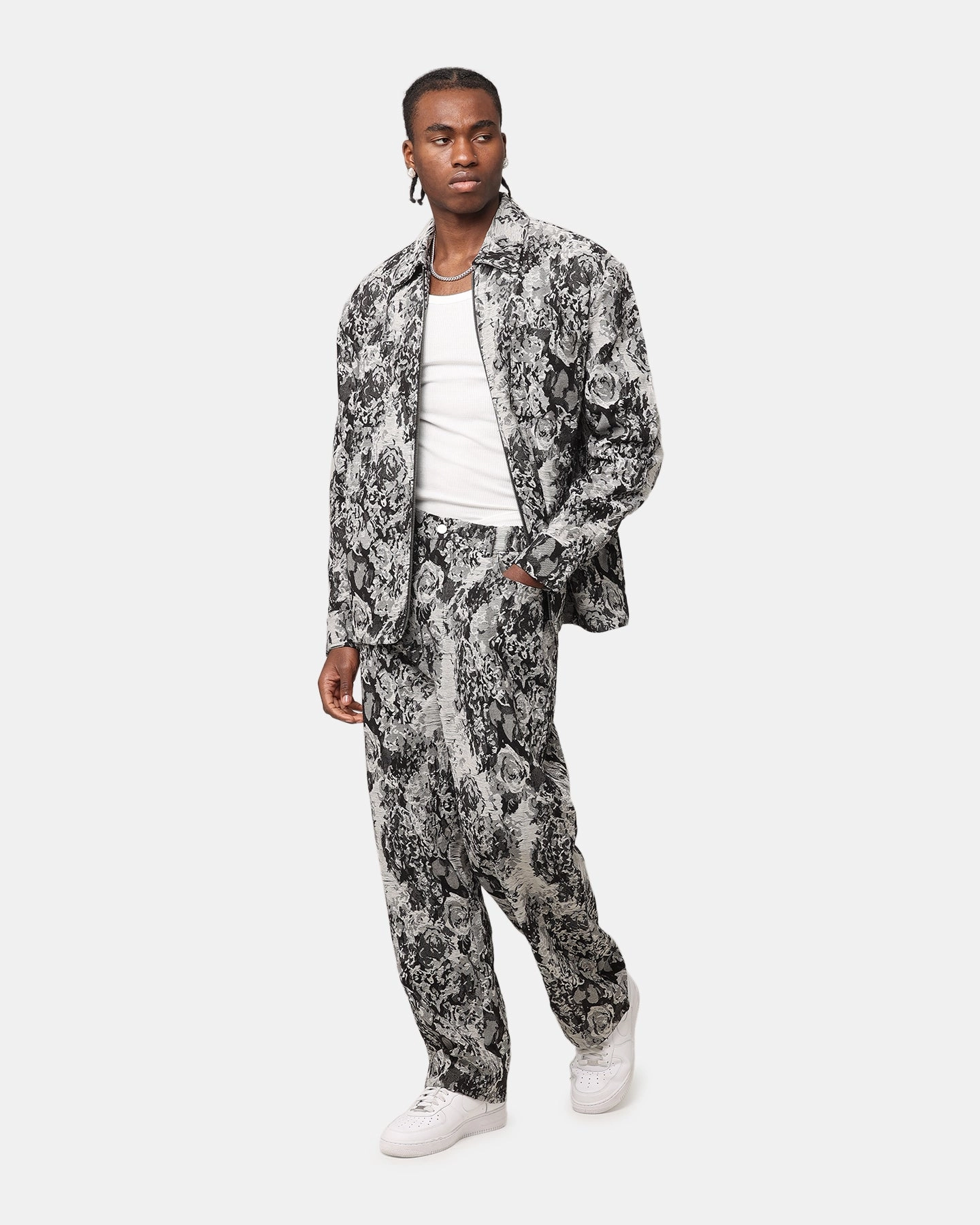 Chic XXIII Denim Jacquard Jacket Black Denim