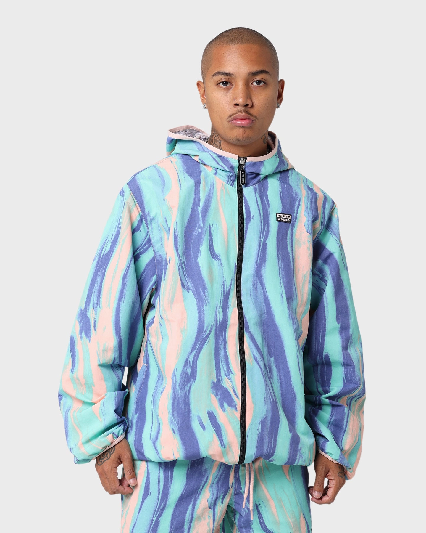 Wind Safe Neutral Comfort Adidas Marbled Paint Patrick Kyle Windbreaker Vapor Pink/Multi Colour