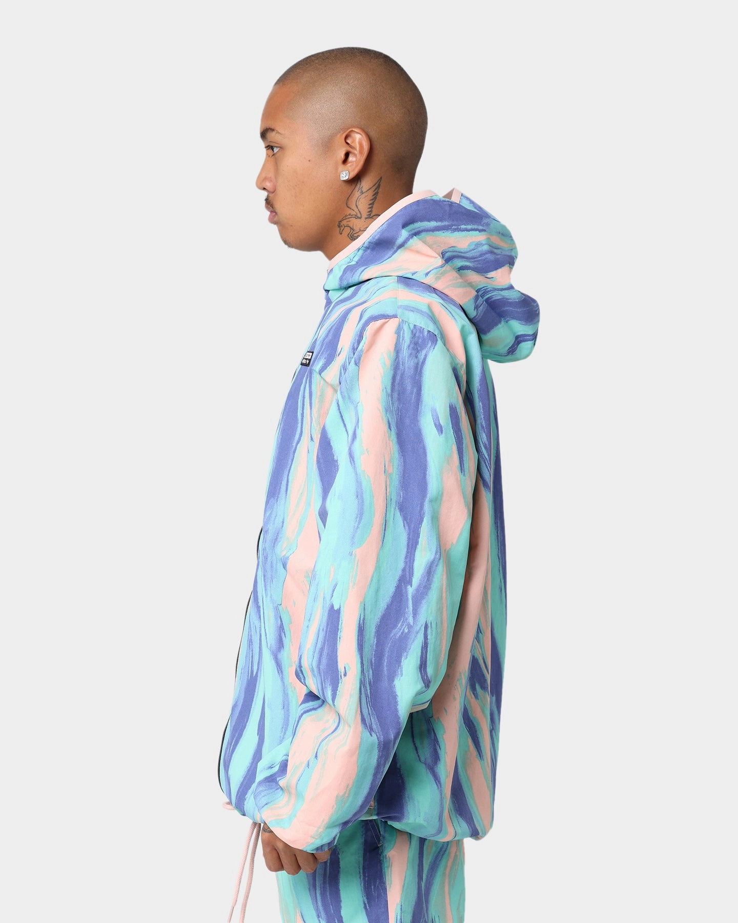 Multipurpose Utility Protective Outerwear Adidas Marbled Paint Patrick Kyle Windbreaker Vapor Pink/Multi Colour