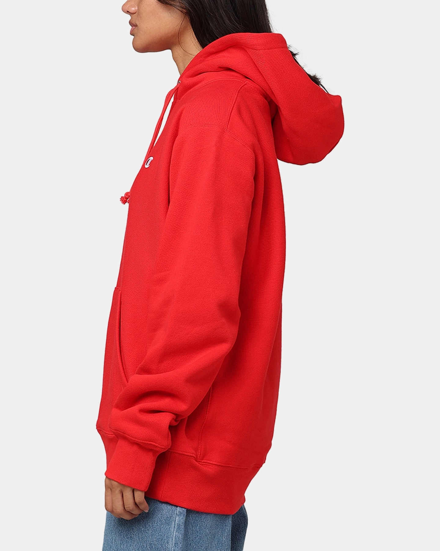 Street Vibe Champion Reverse Weave Small C Hoodie Team Red Scarlet