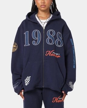 UPF Protection Honor The Gift 1988 Full Zip Hoodie Navy