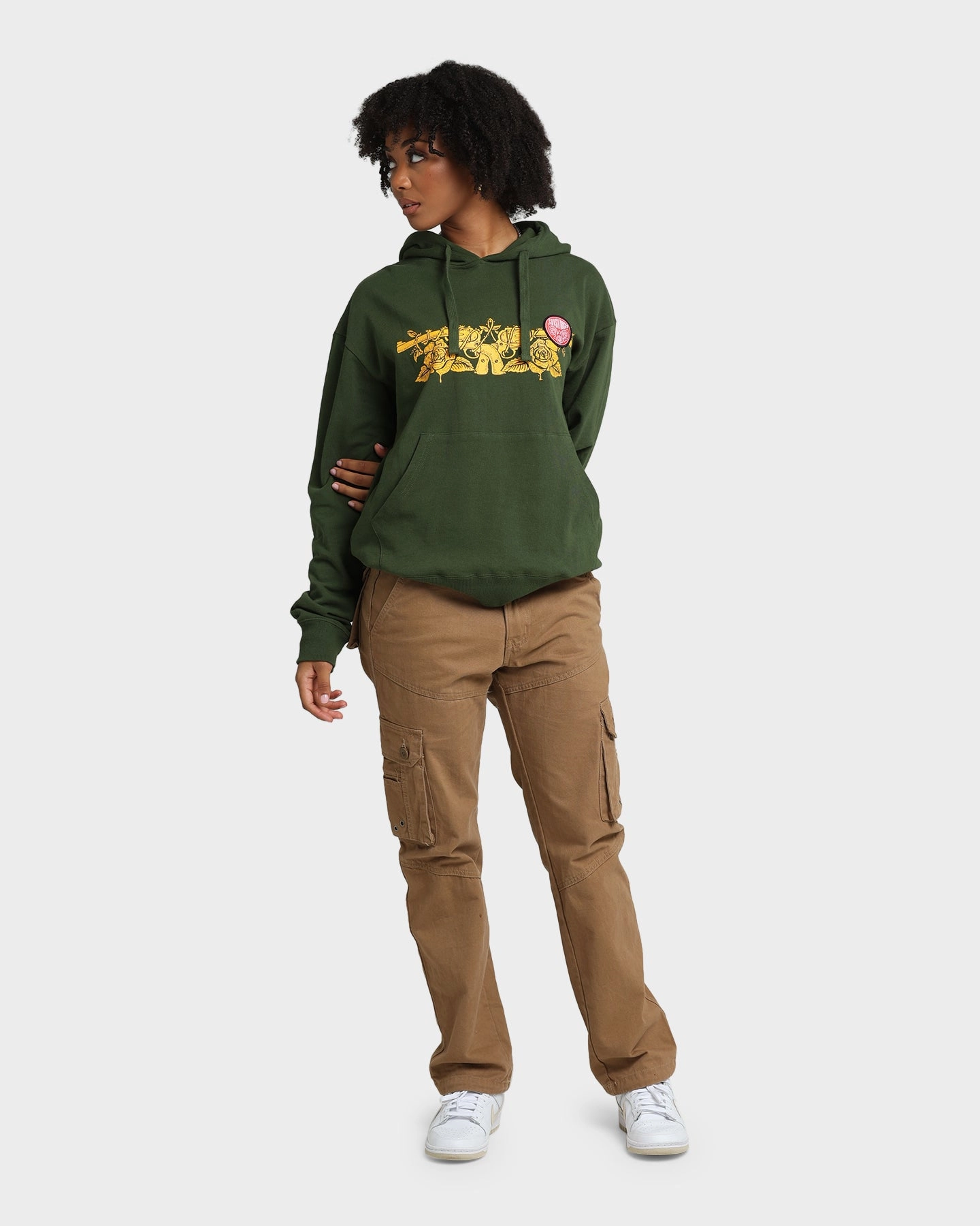 Weather Ease Packable Construction Guns N Roses Gun Logo Hoodie Forest Green