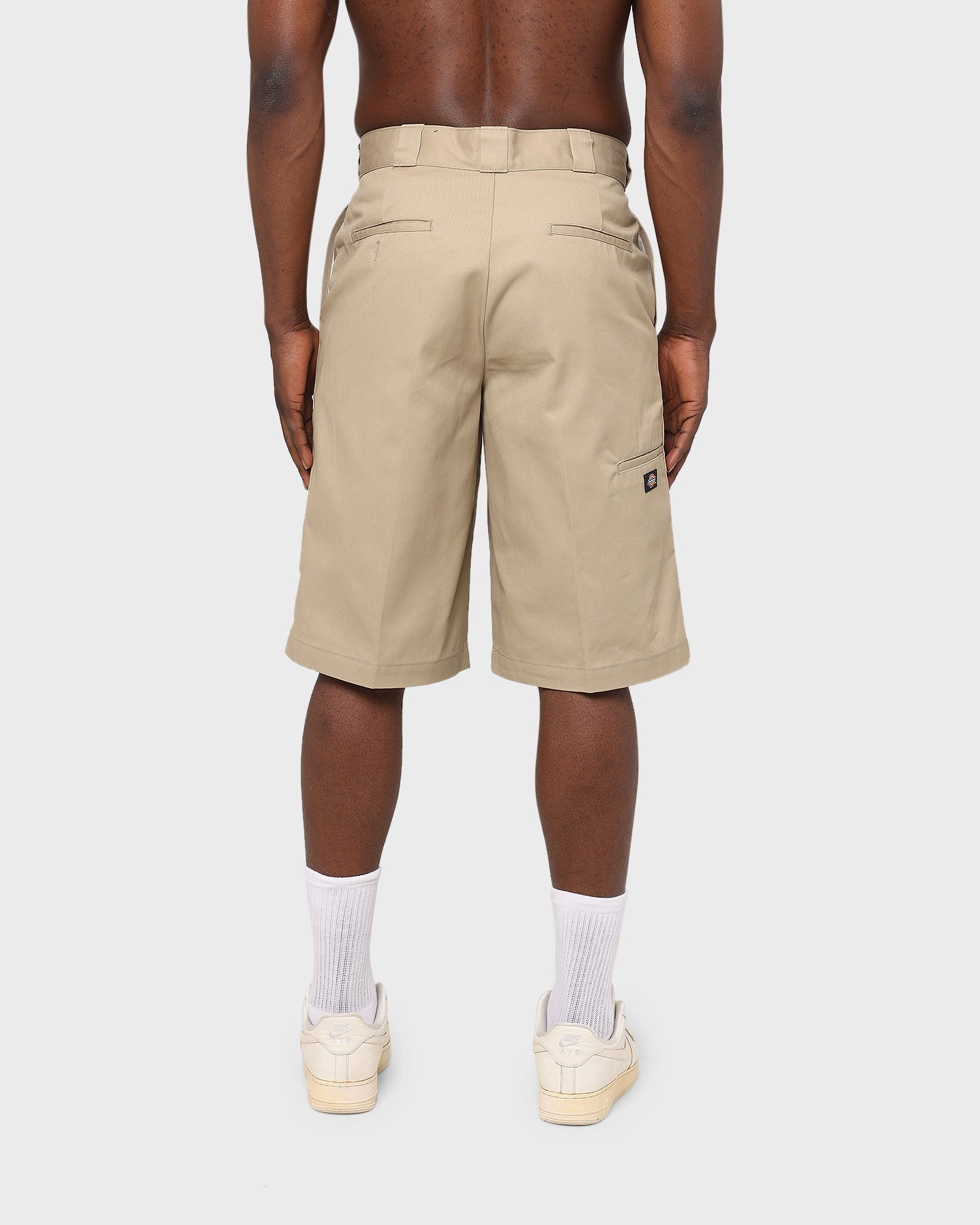 Dickies 13 Inch Loose Fit Work Shorts Khaki Seamless Edge Design Reinforced Hems