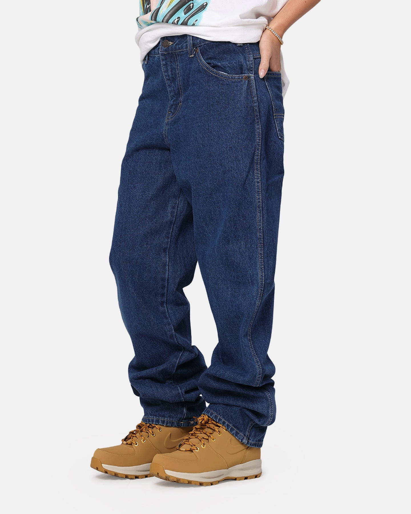 Dickies Relaxed Straight Denim Jeans Stone Washed Indigo Easy Wearing