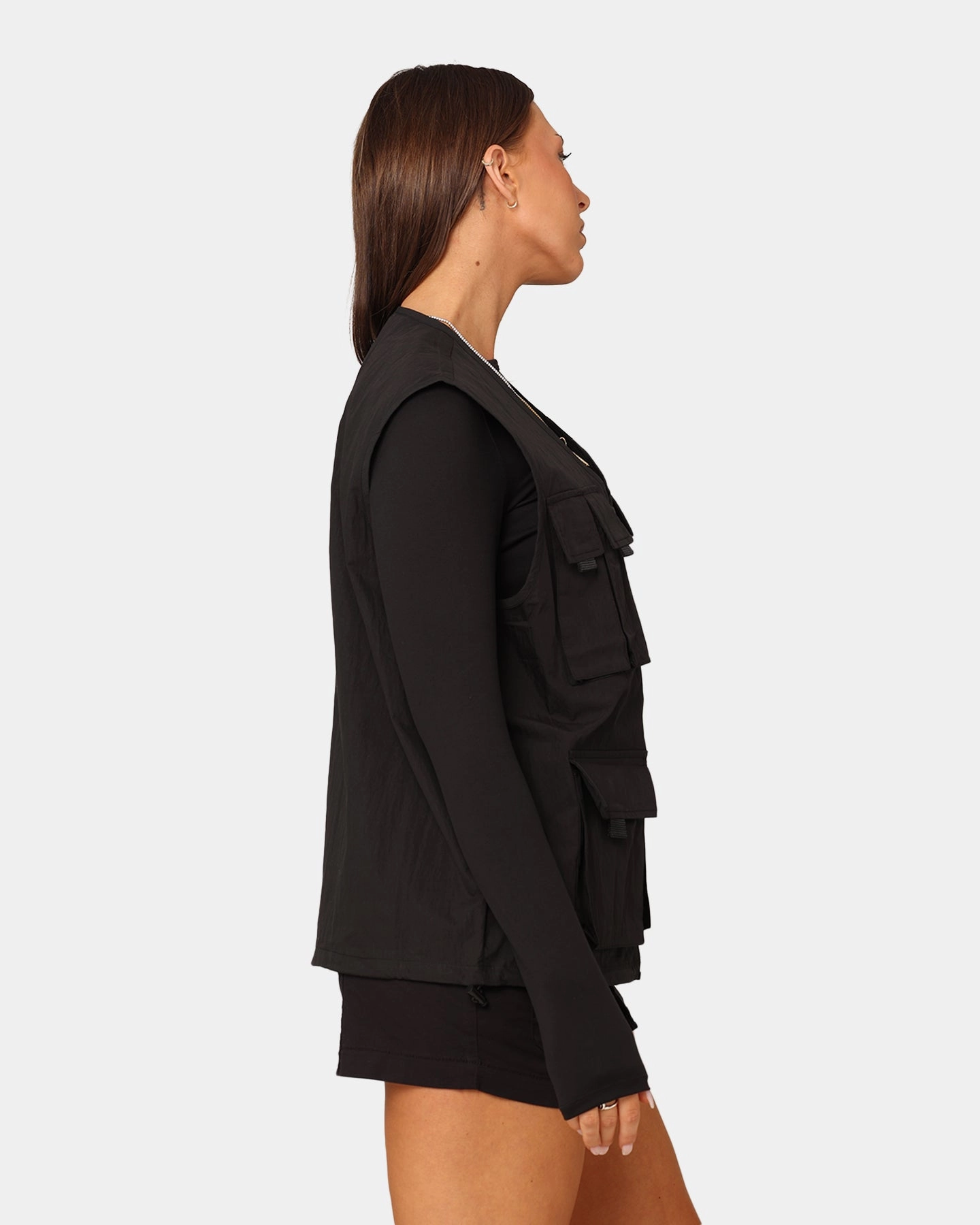 Dickies Women's Round Rock Vest Black Compression Fold Design