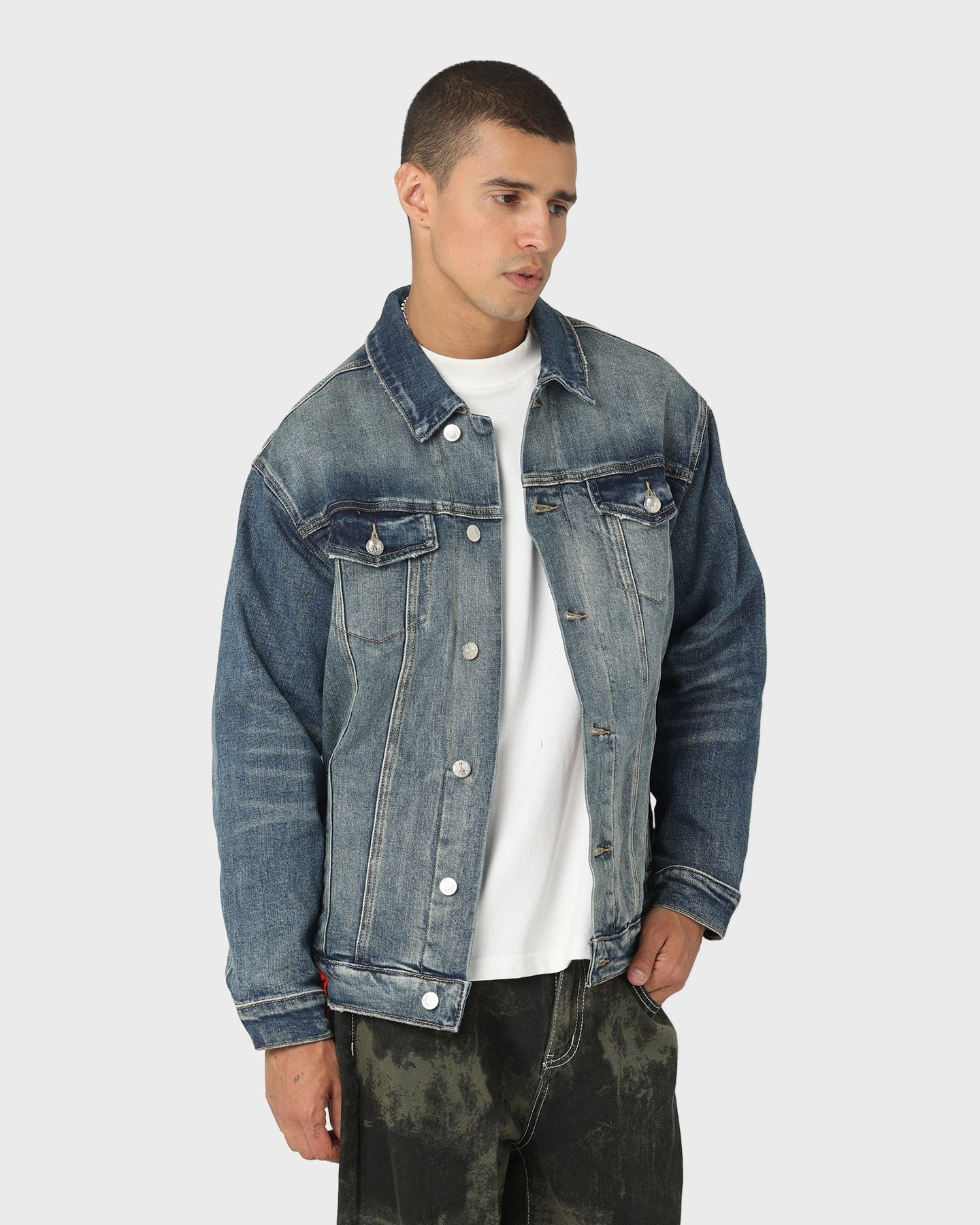 Diet Starts Monday Eagle Denim Trucker Jacket Indigo Non Restrictive Fit spring season