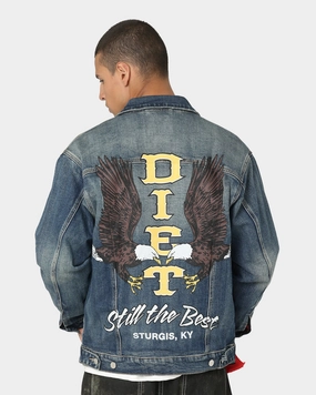 Diet Starts Monday Eagle Denim Trucker Jacket Indigo Lip-gloss