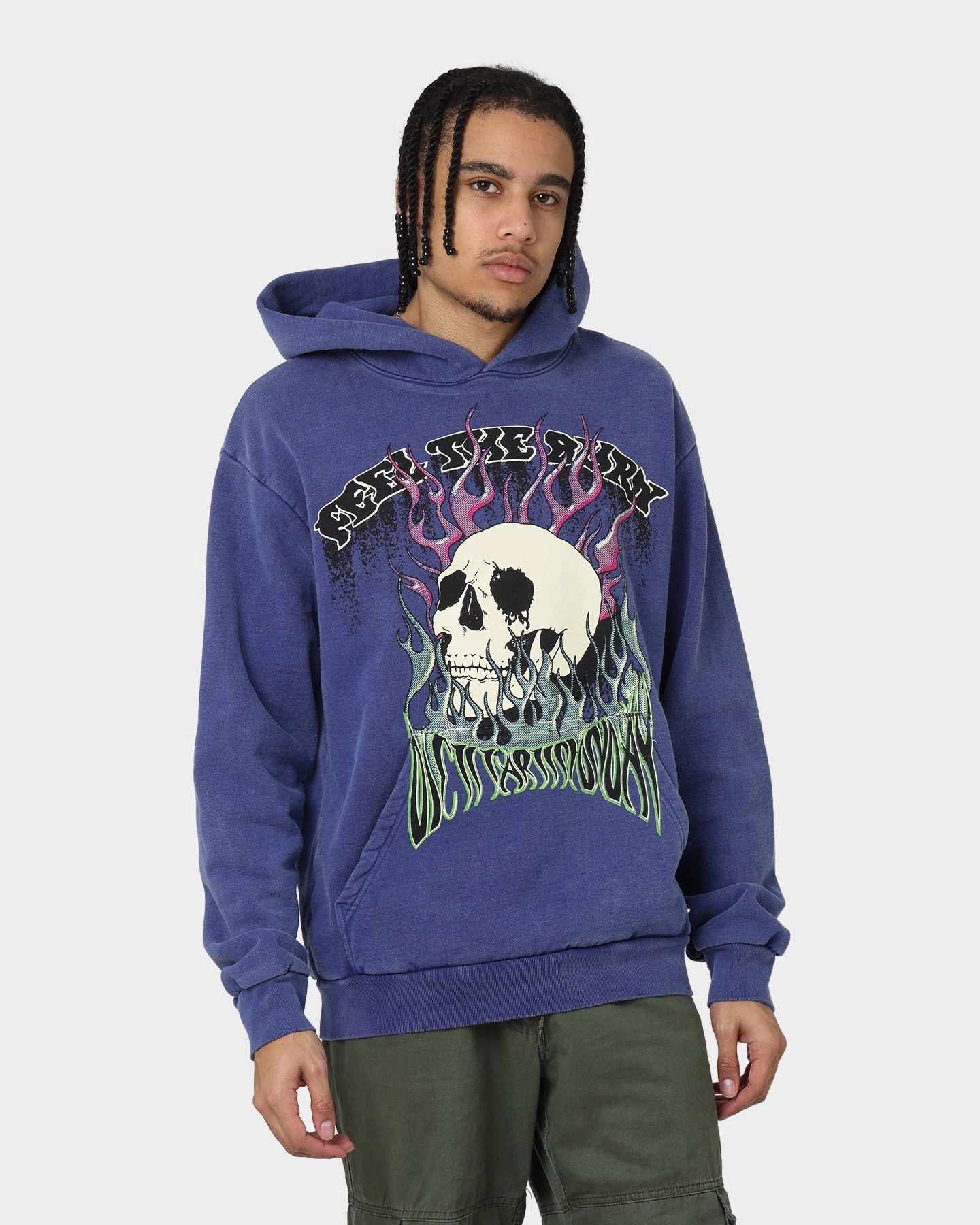 Diet Starts Monday Feel The Burn Hoodie Blue Foldable Collar Design Durable Shield