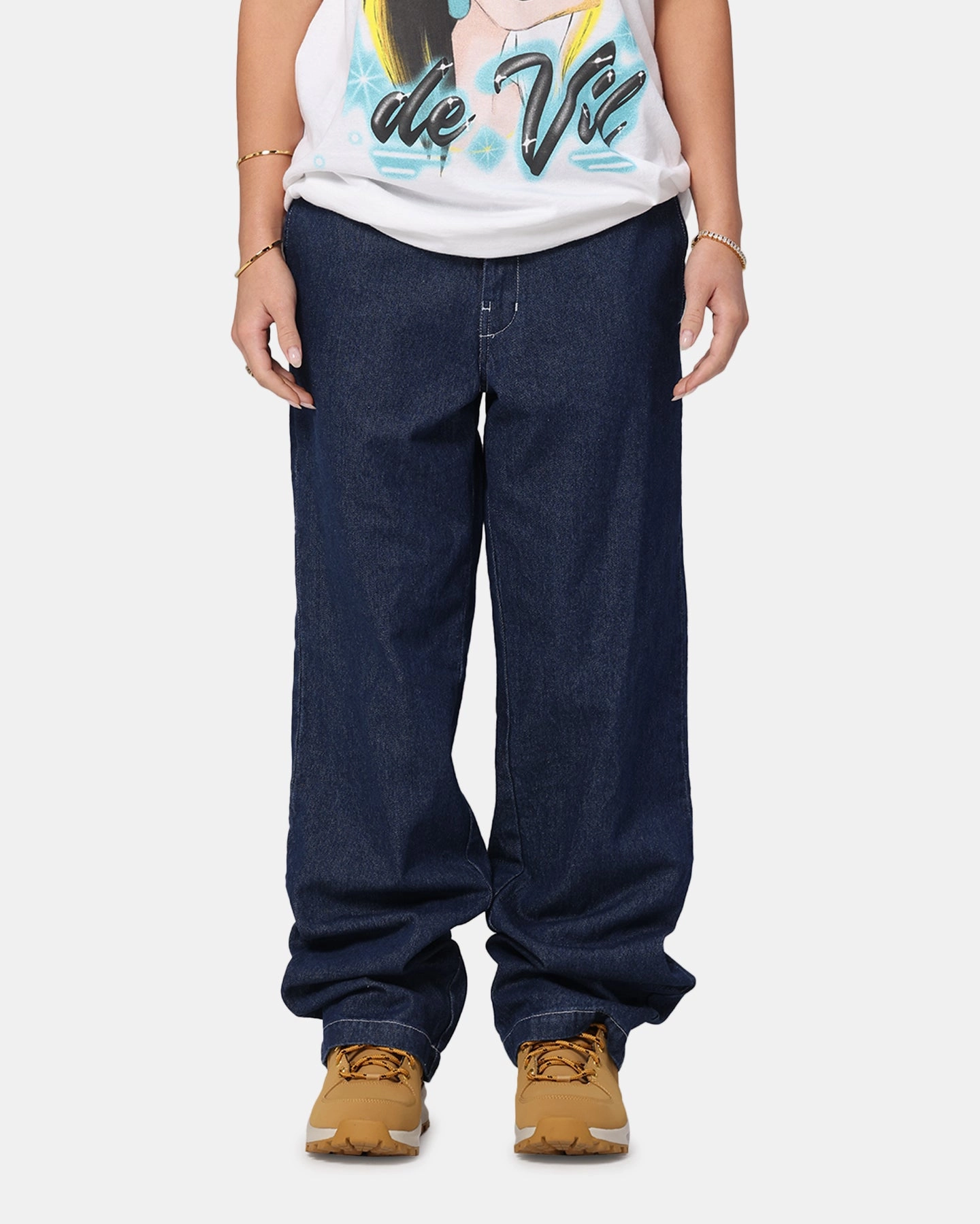 Picnic Style Creative Look Minimalist Style Smart Casual Spring Mood Formal Dickies 874 Denim Rinsed Indigo