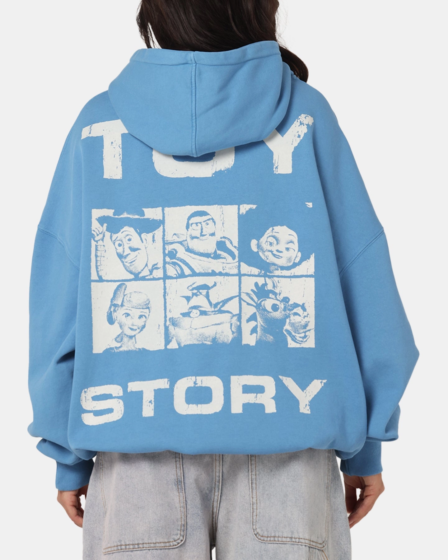 73 Studio Disney Pixar Toy Story Coming Soon Premium Hoodie Washed Blue Broadcast Snag Free Surface