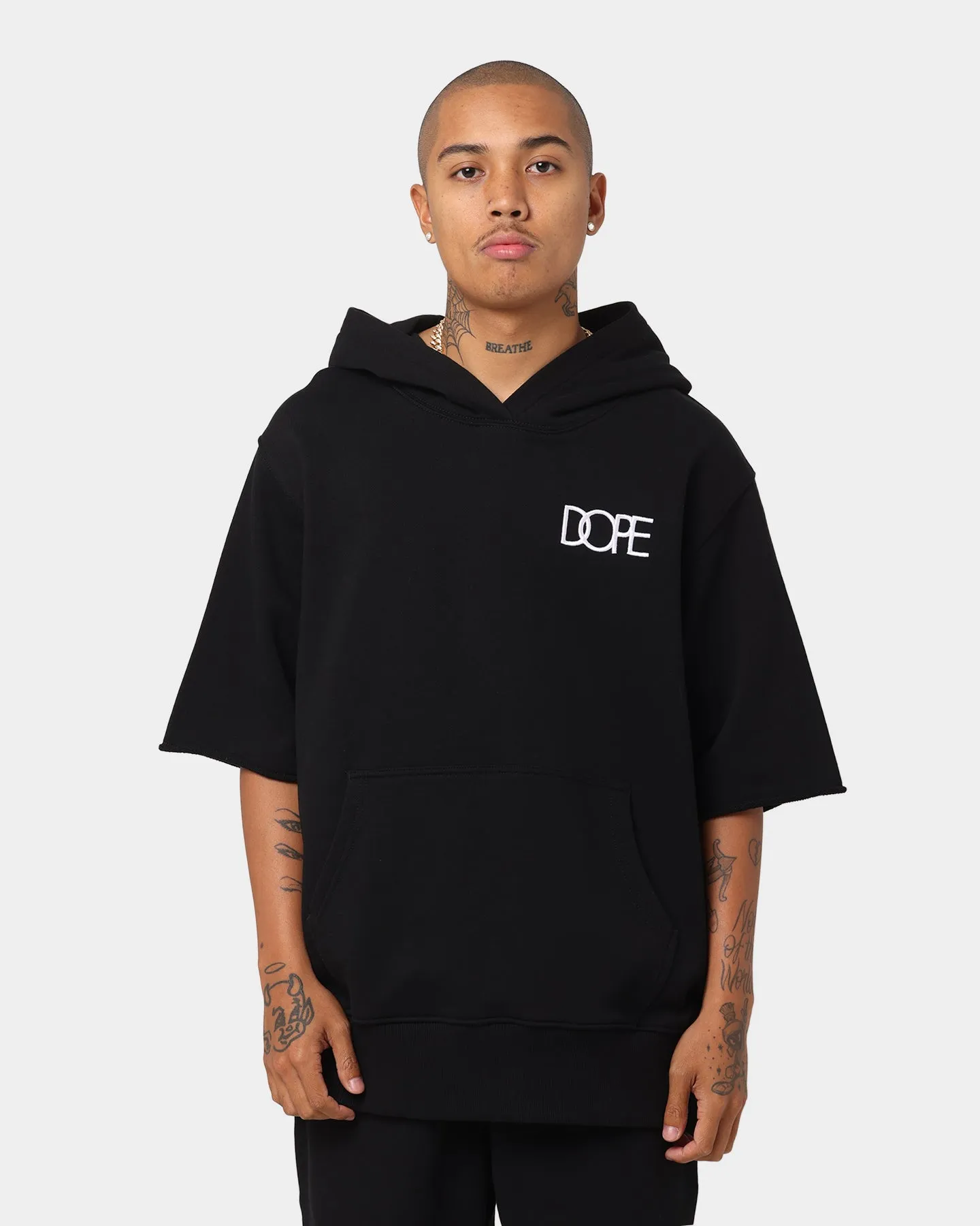 Dope Raw Cut Off Hoodie Black/White Indication Publish
