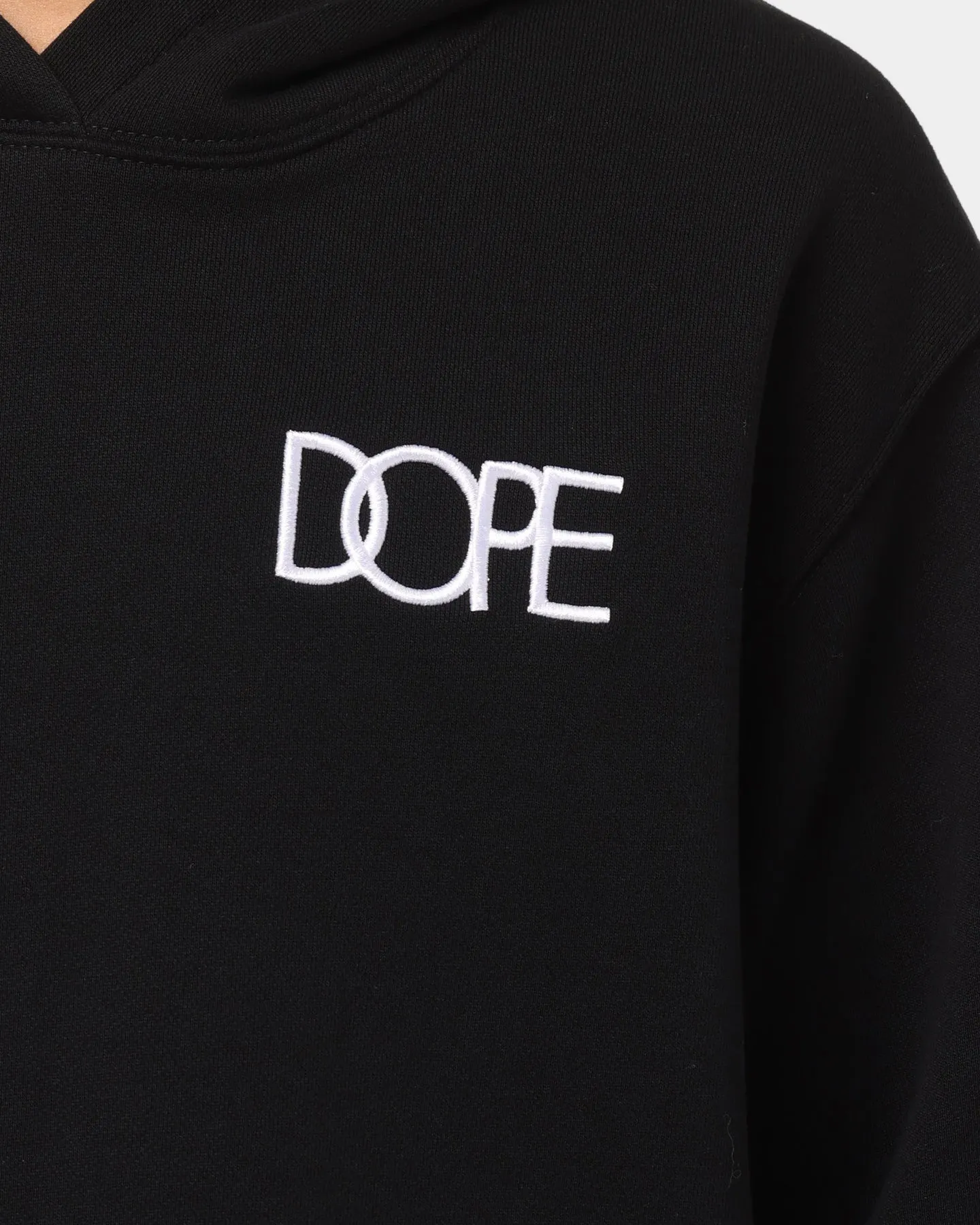 Dope Raw Cut Off Hoodie Black/White Magnetic Closure Regular Fit