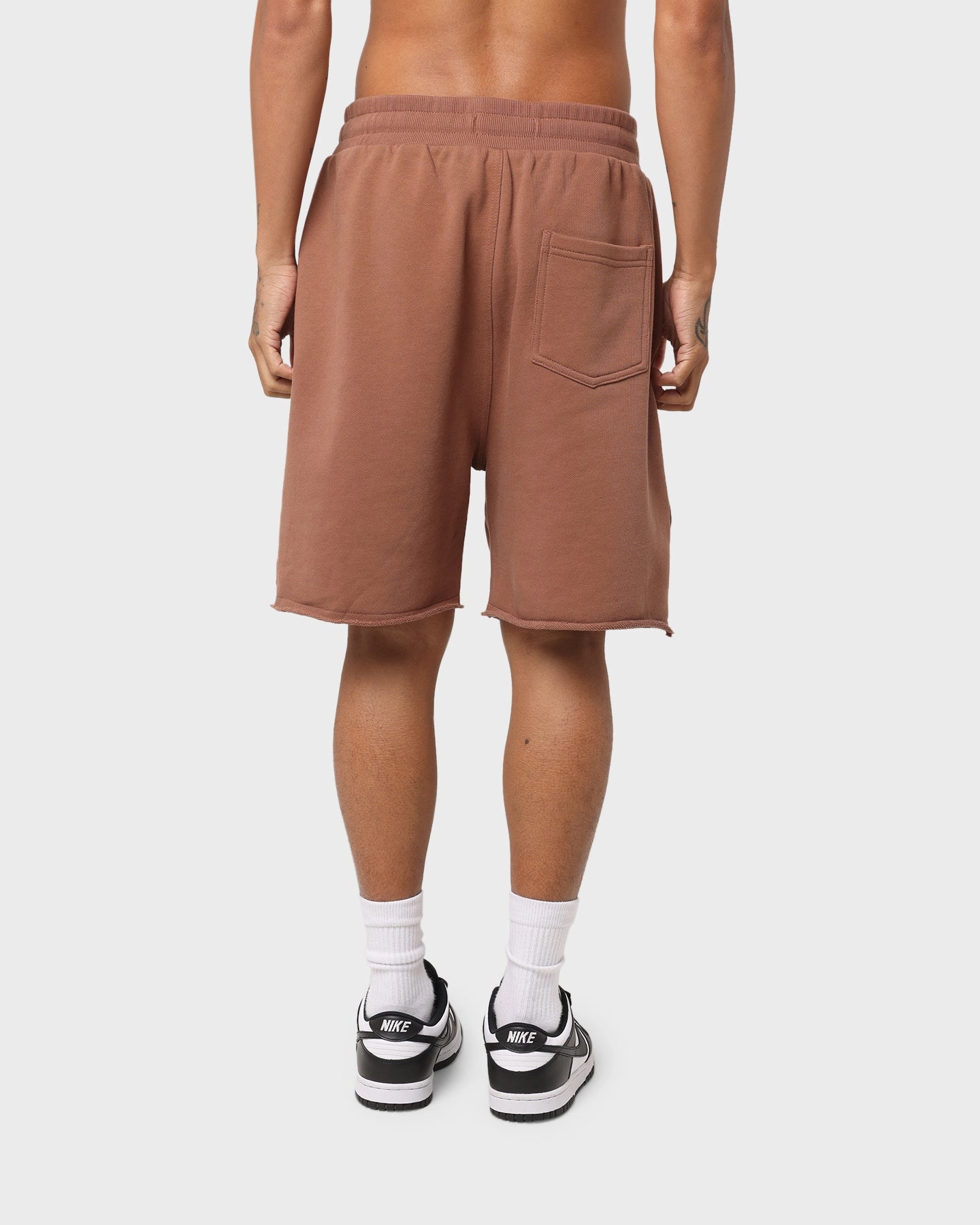Eco-friendly Dope Raw Fleece Shorts Brown