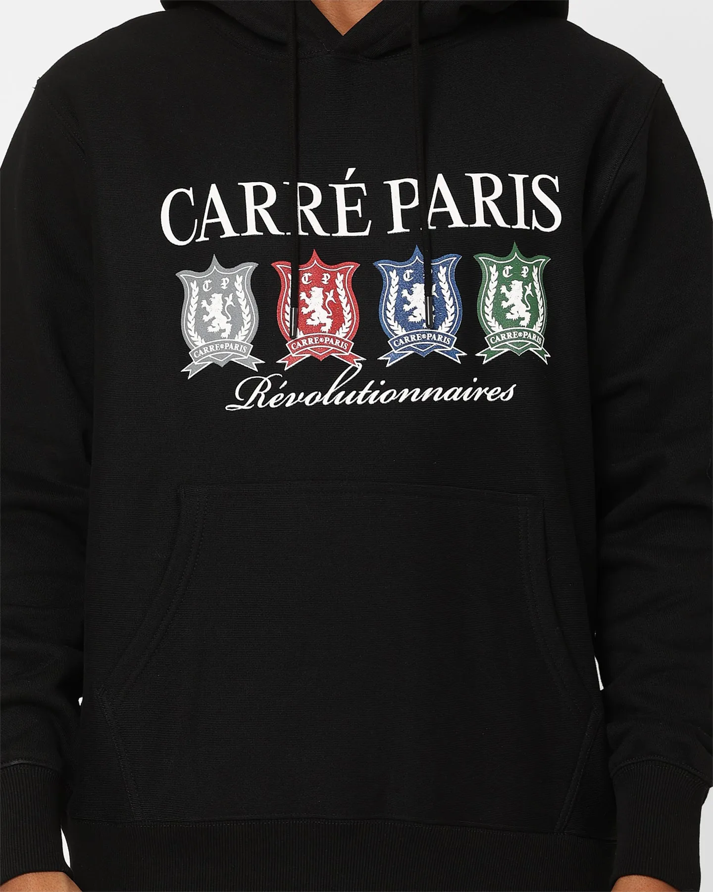 StretchMaterial Friendship Carre Shield Hoodie Black