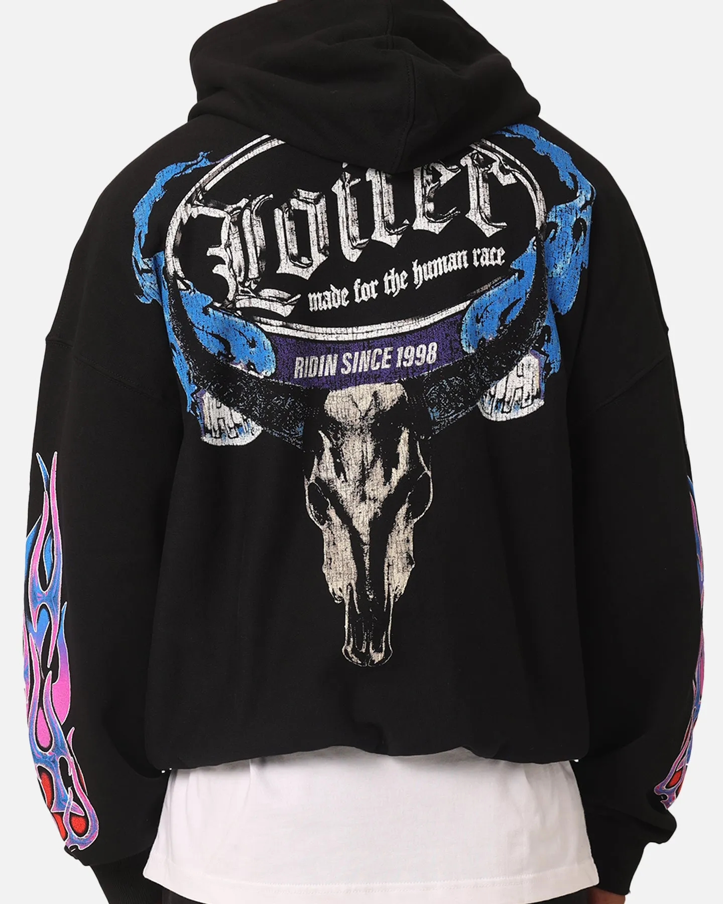 Generation Recycled Material Loiter Rider Vintage Hoodie Black