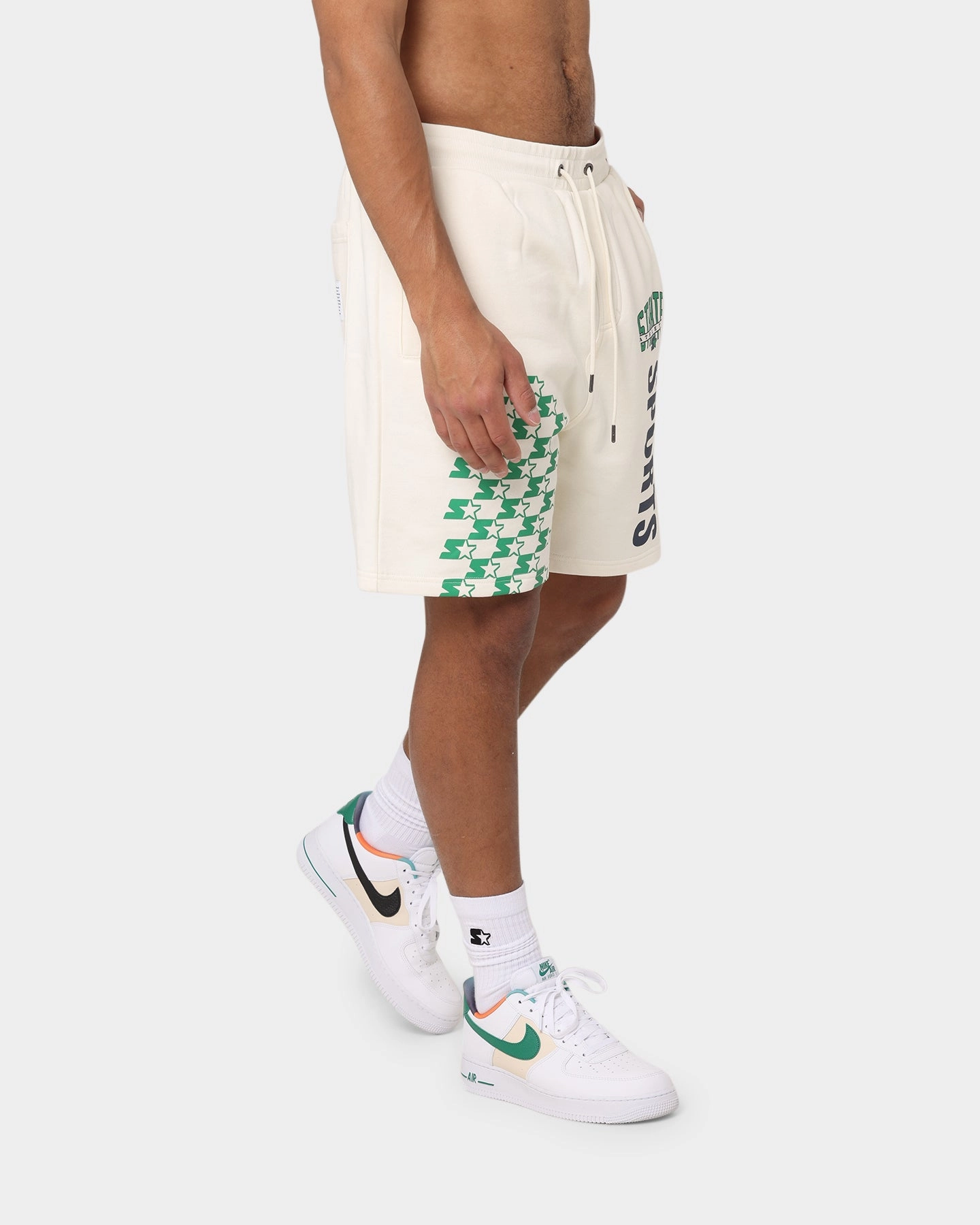 Starter International Sport Track Shorts Off White Contoured Articulation Style Basic