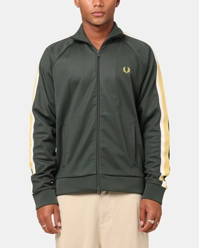Fred Perry Two Colour Tape Track Jacket Green Sport Inspired regular