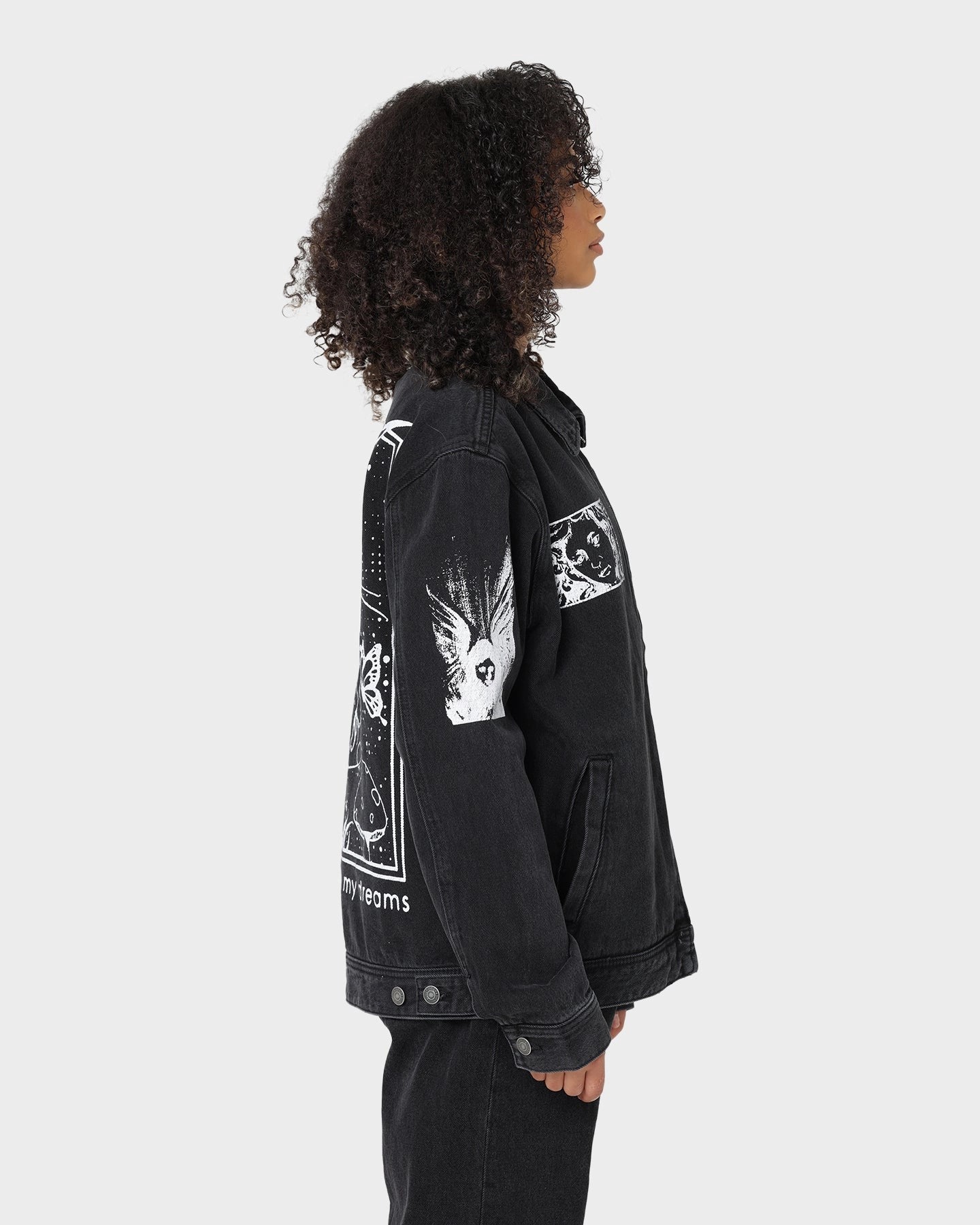 Communicate Obey Obey Dreams Denim Jacket Dusty Black