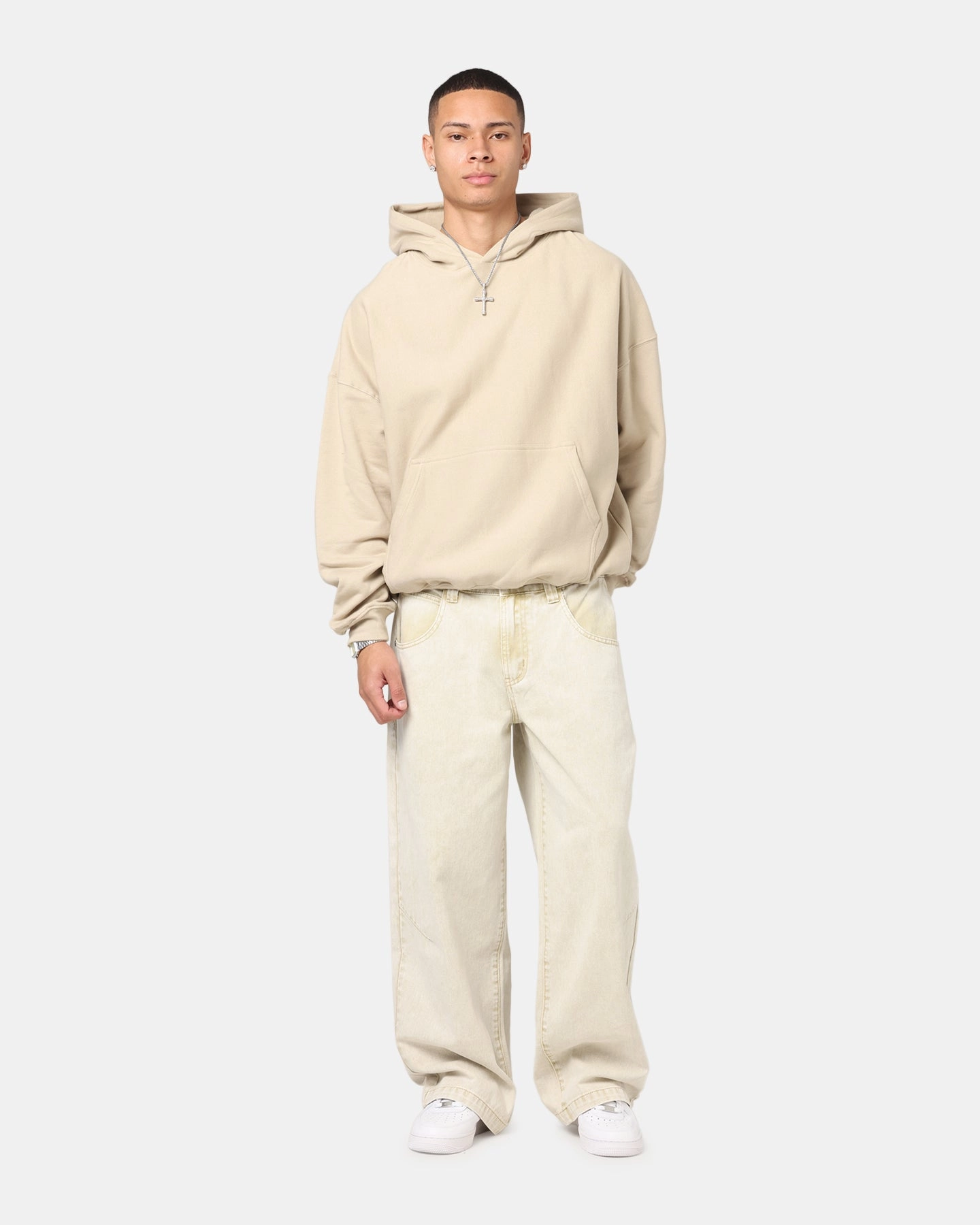 Culture Kings Oversized Hoodie Stone Niche style