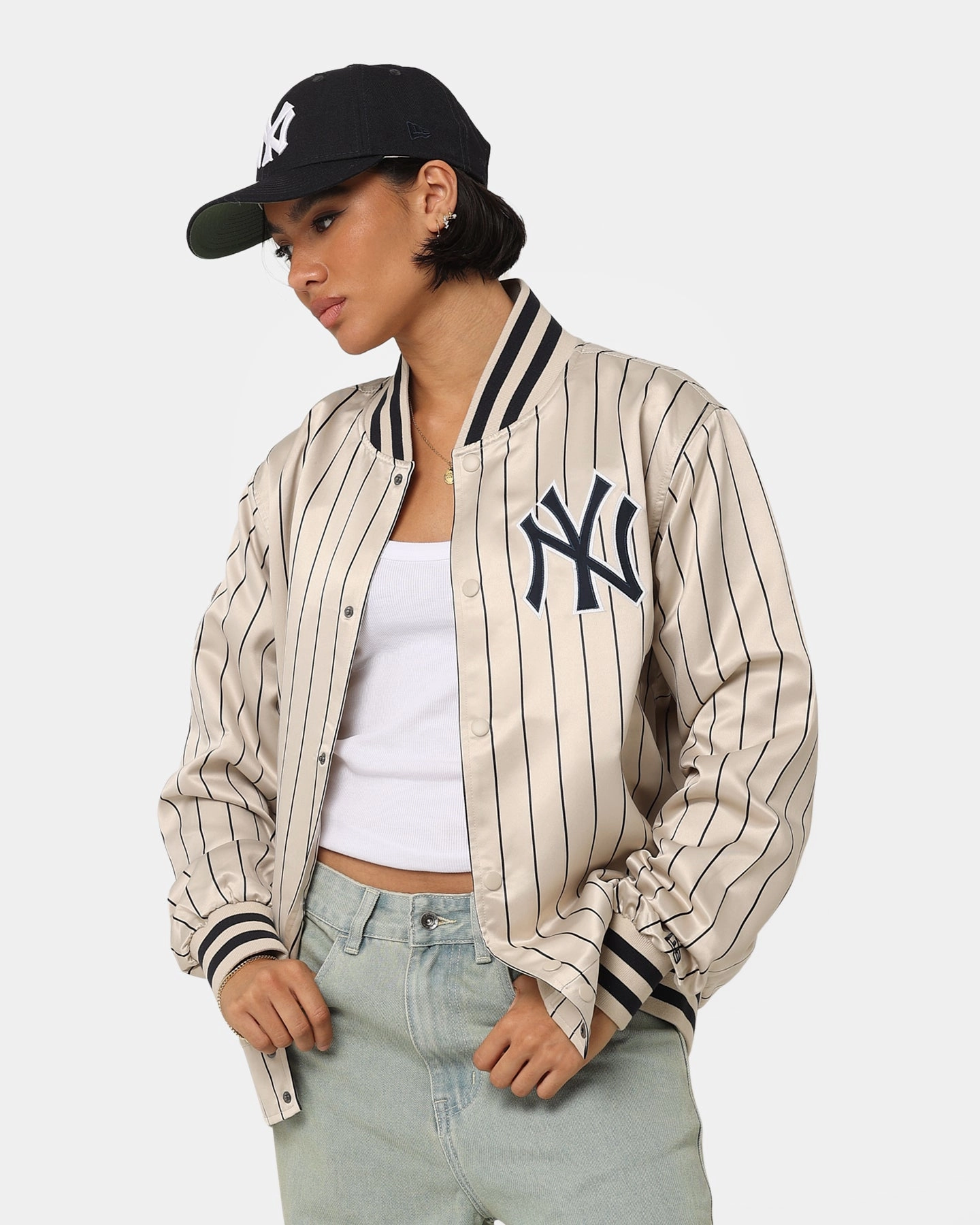 New Era New York Yankees Varsity Jacket Light Beige Formula
