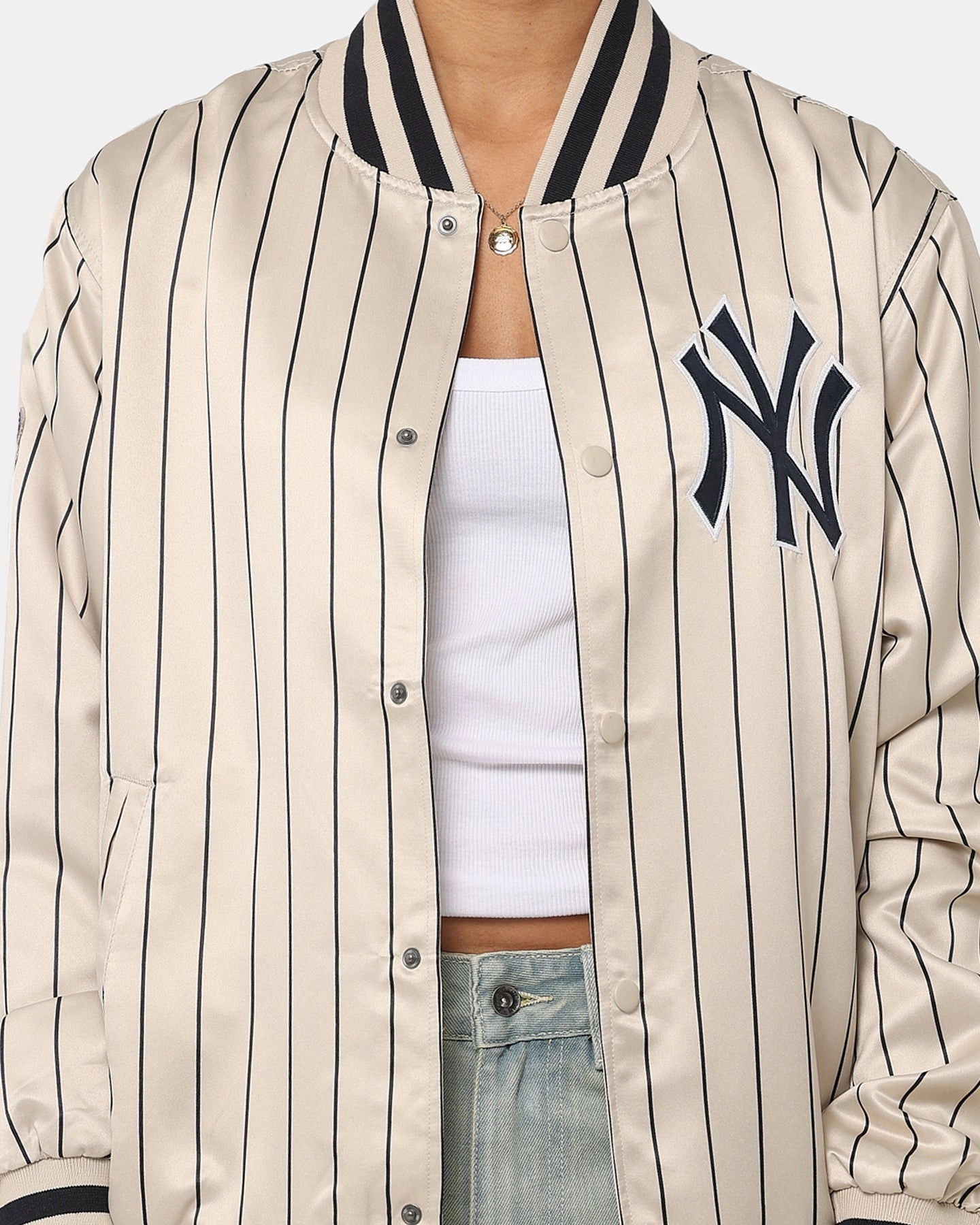Ventilation Vents New Era New York Yankees Varsity Jacket Light Beige