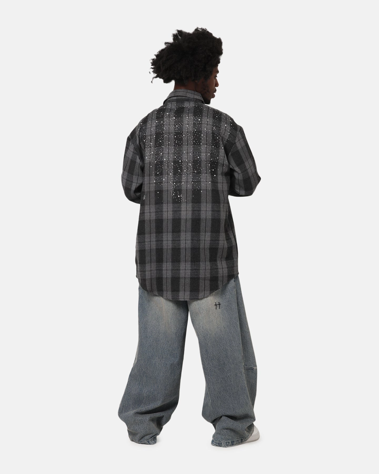 Sustainable Weave Saint Morta Spray Long Sleeve Flannel Shirt Grey