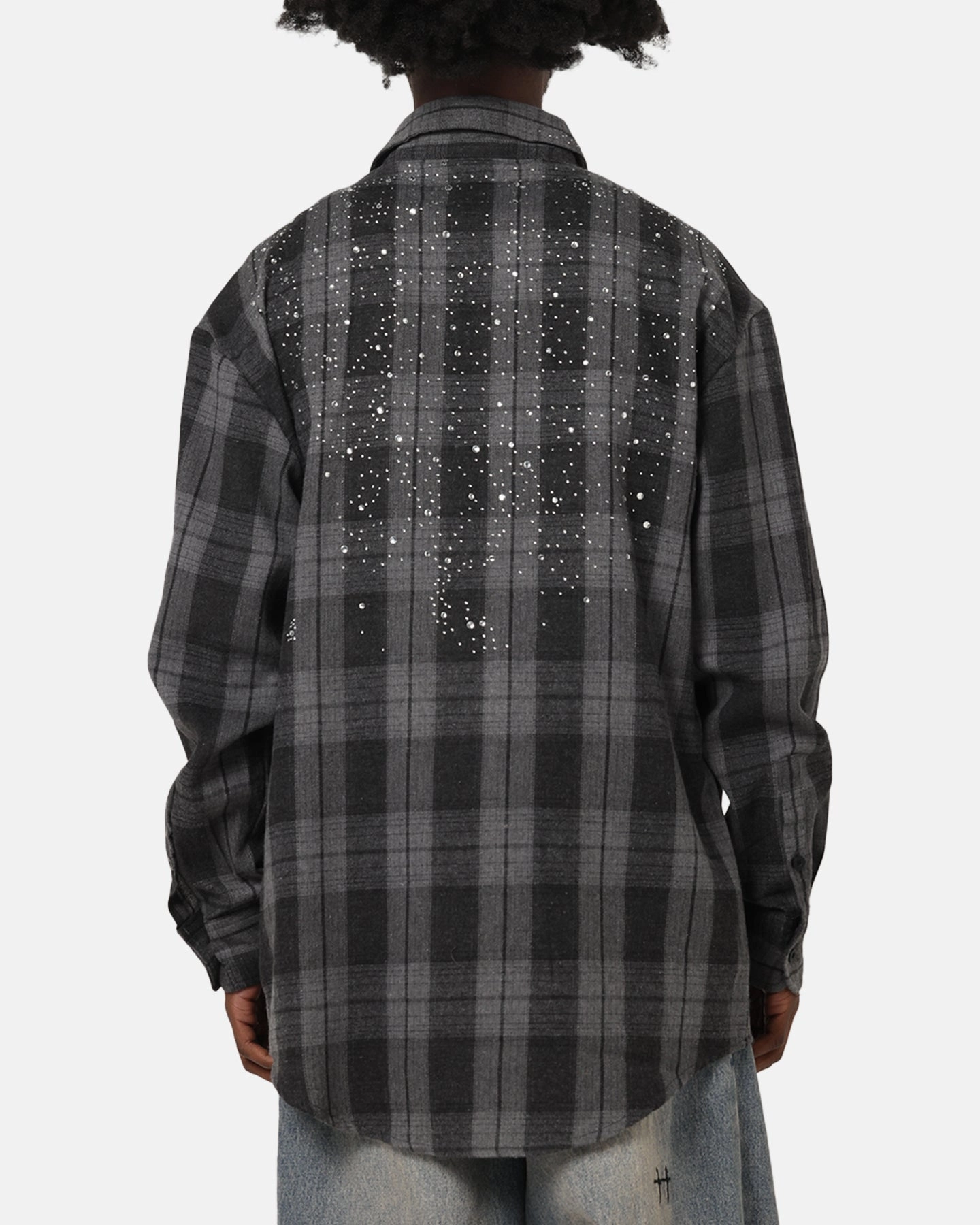 Clean Edge Trim Saint Morta Spray Long Sleeve Flannel Shirt Grey