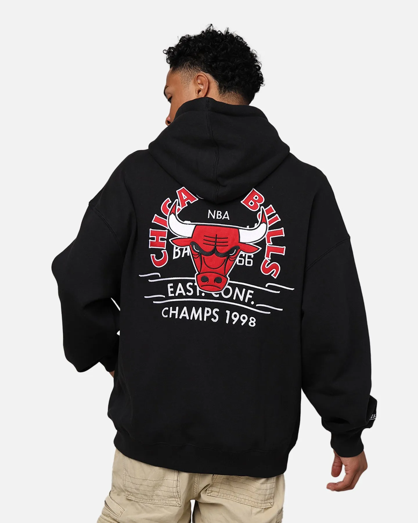 Enable Mitchell & Ness Chicago Bulls Letterman Hoodie Black