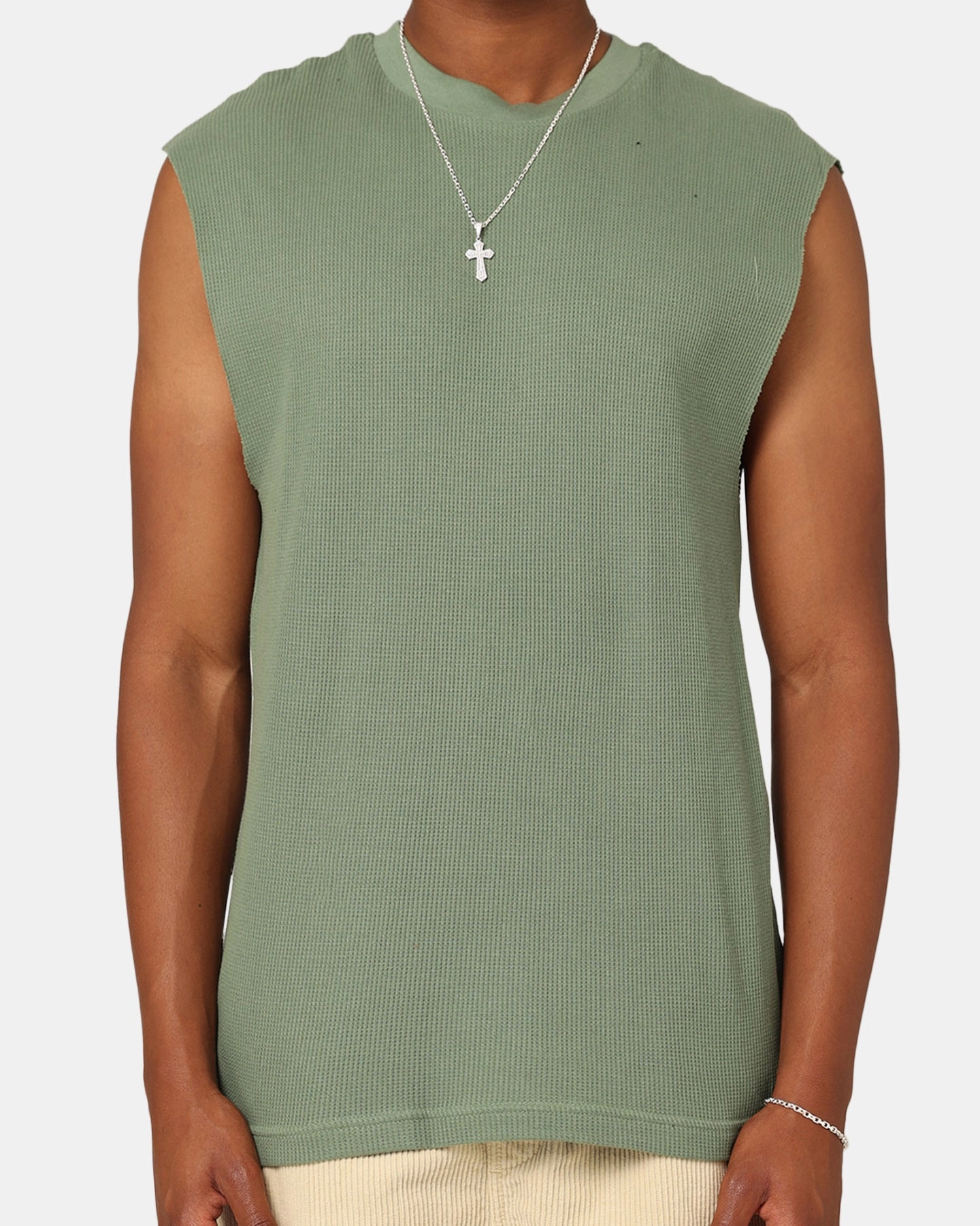 XXIII Waffle Muscle Singlet Sage Spring Wear