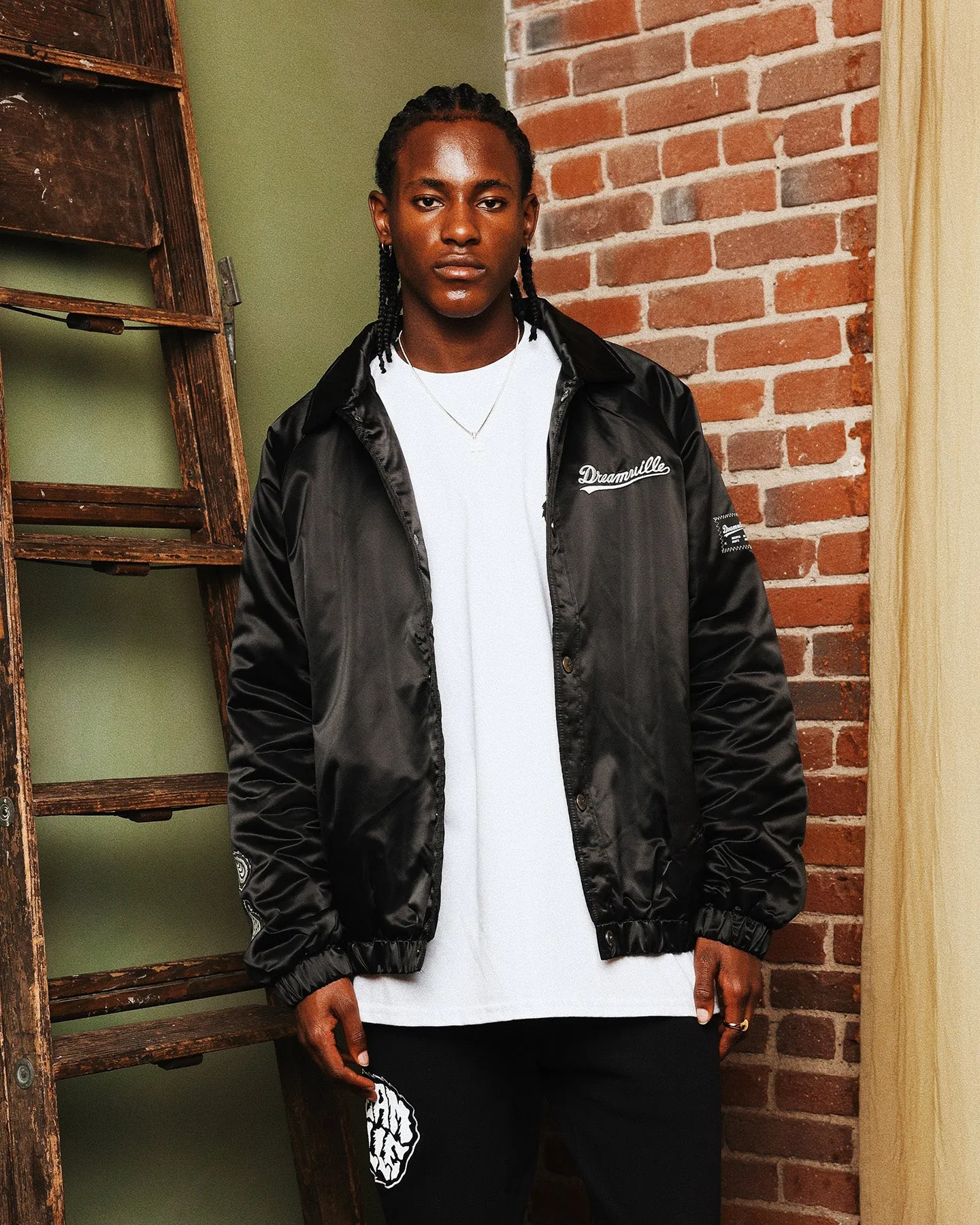 Dreamville Dreamville Paisley Coach Jacket Black Office Look Preppy