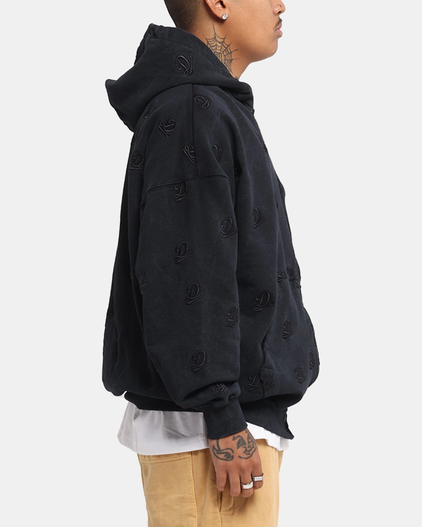 Dreamville Logo All Over Zip Hoodie Dark Grey budget-friendly Warm Insulation