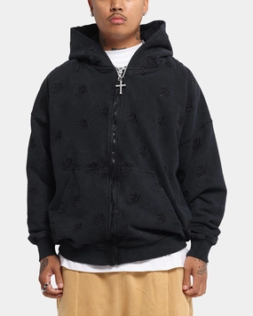 Dreamville Logo All Over Zip Hoodie Dark Grey teachers