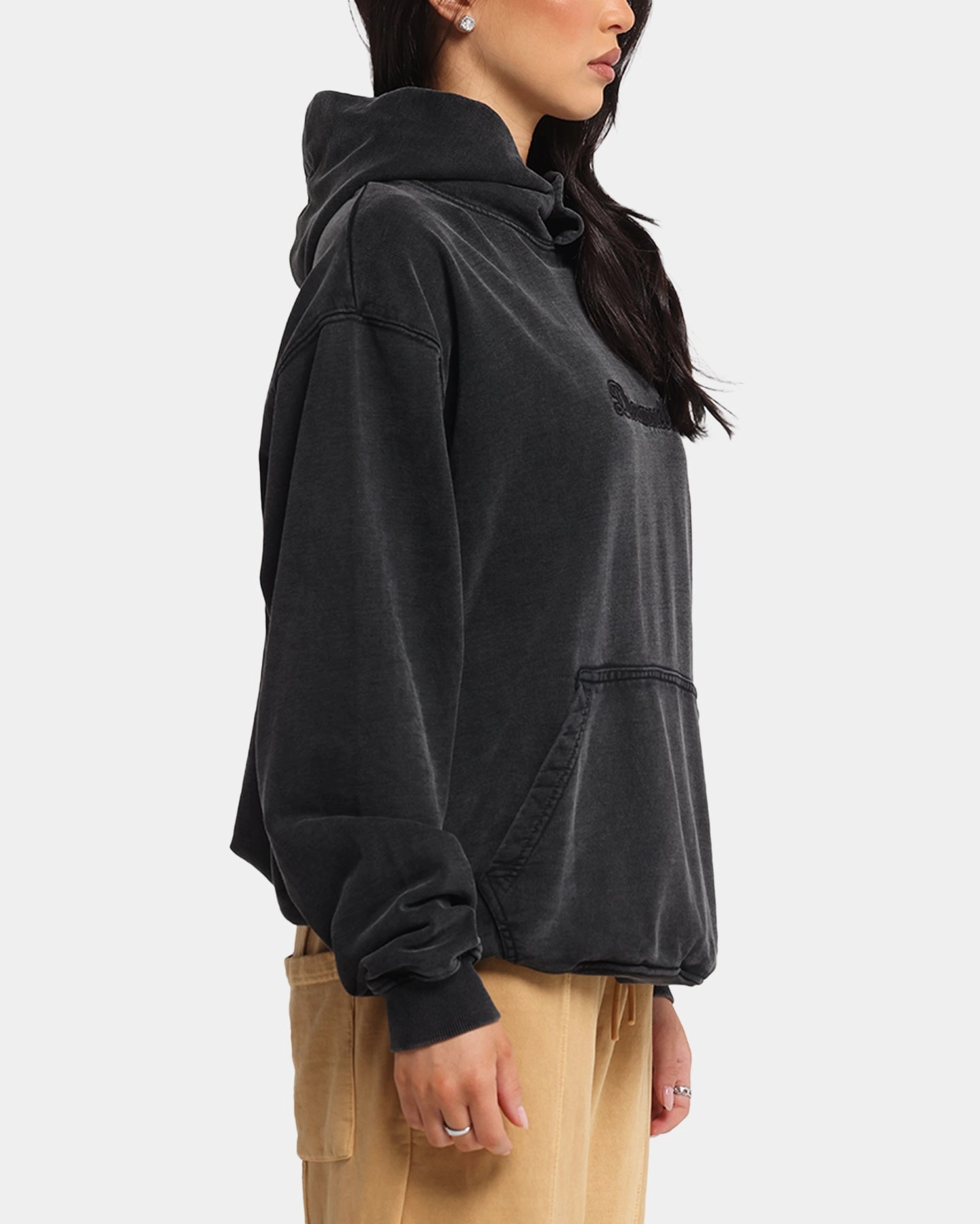 Neutral Color Travel Buddy Dreamville Tonal Hoodie Black Wash