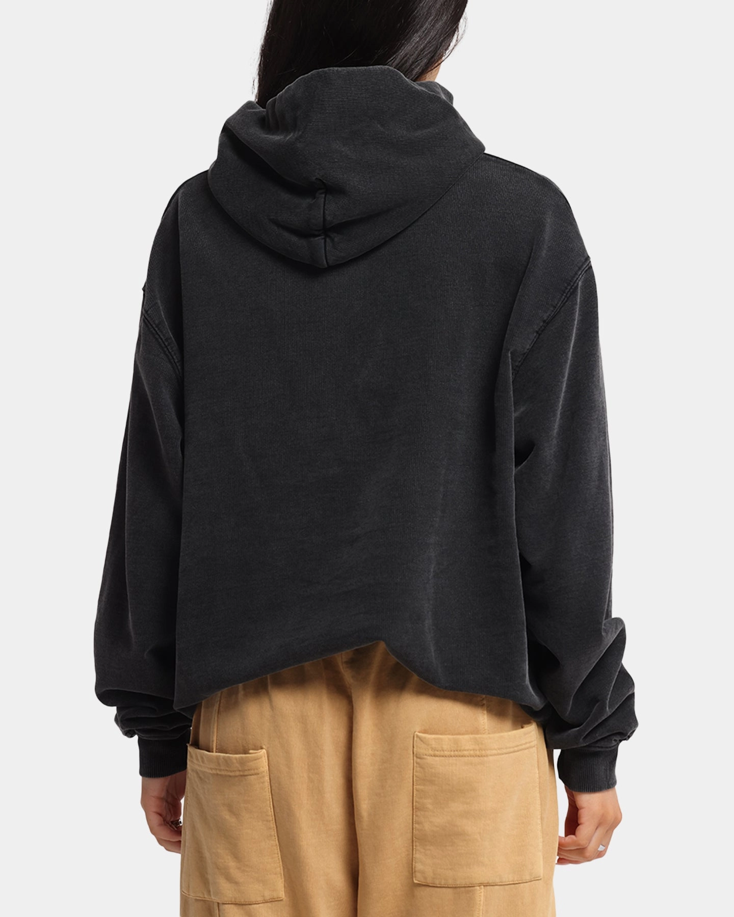 Rural style Zippered Pockets Dreamville Tonal Hoodie Black Wash