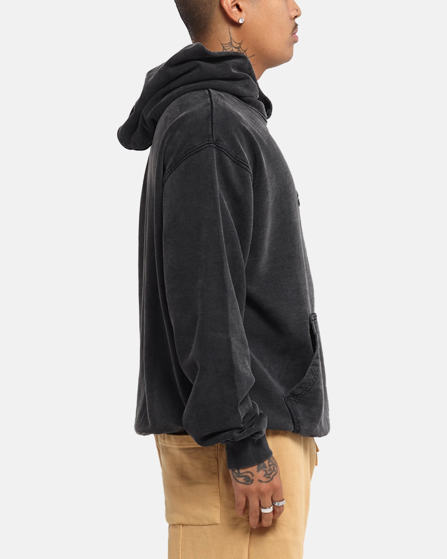 Y2K Style Dreamville Tonal Hoodie Black Wash