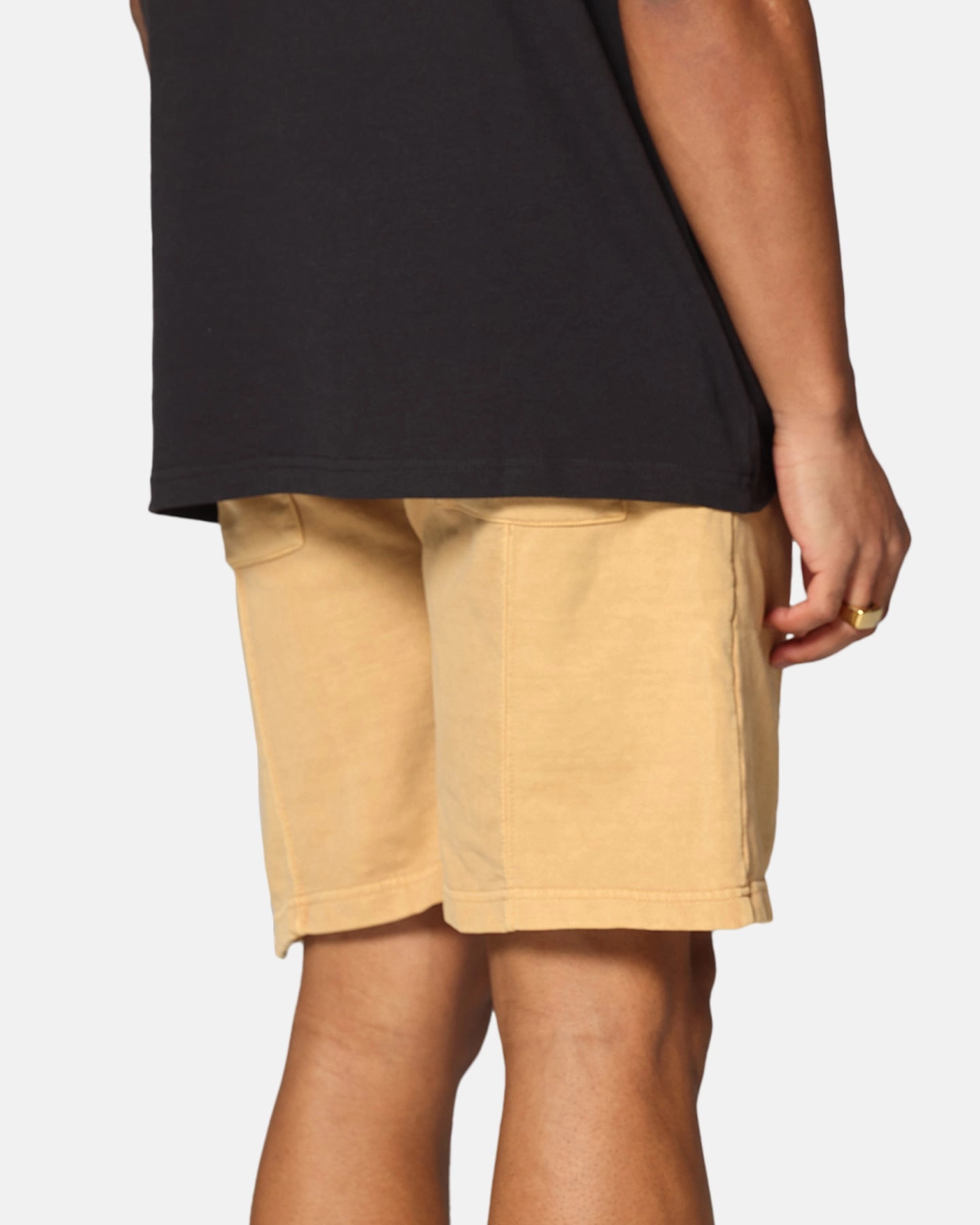 Dreamville Tonal Sweat Shorts Sand Wash Wide Leg Opening compression support