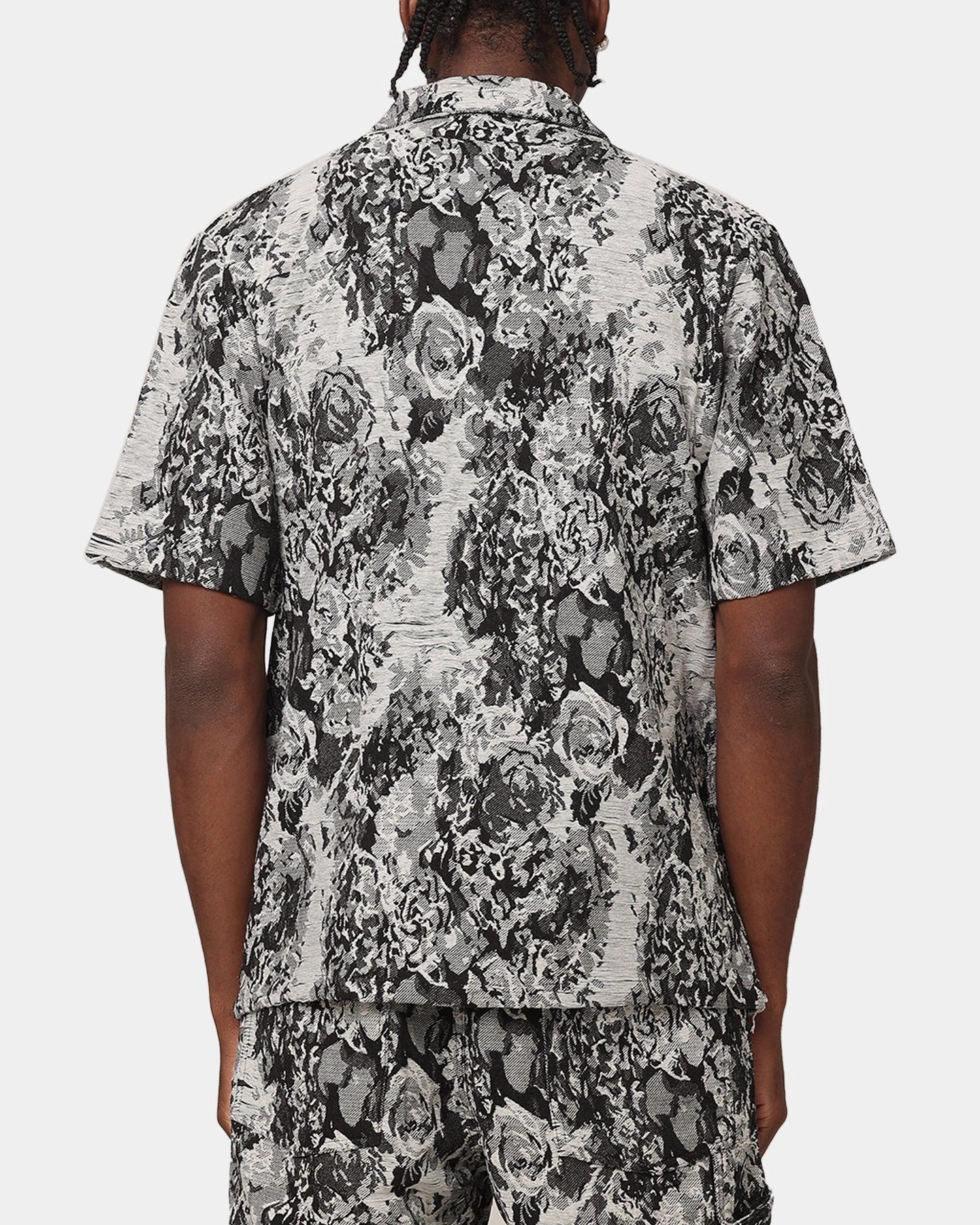 All day wearability Cruise Collection XXIII Denim Jacquard Button Up Shirt Black Denim